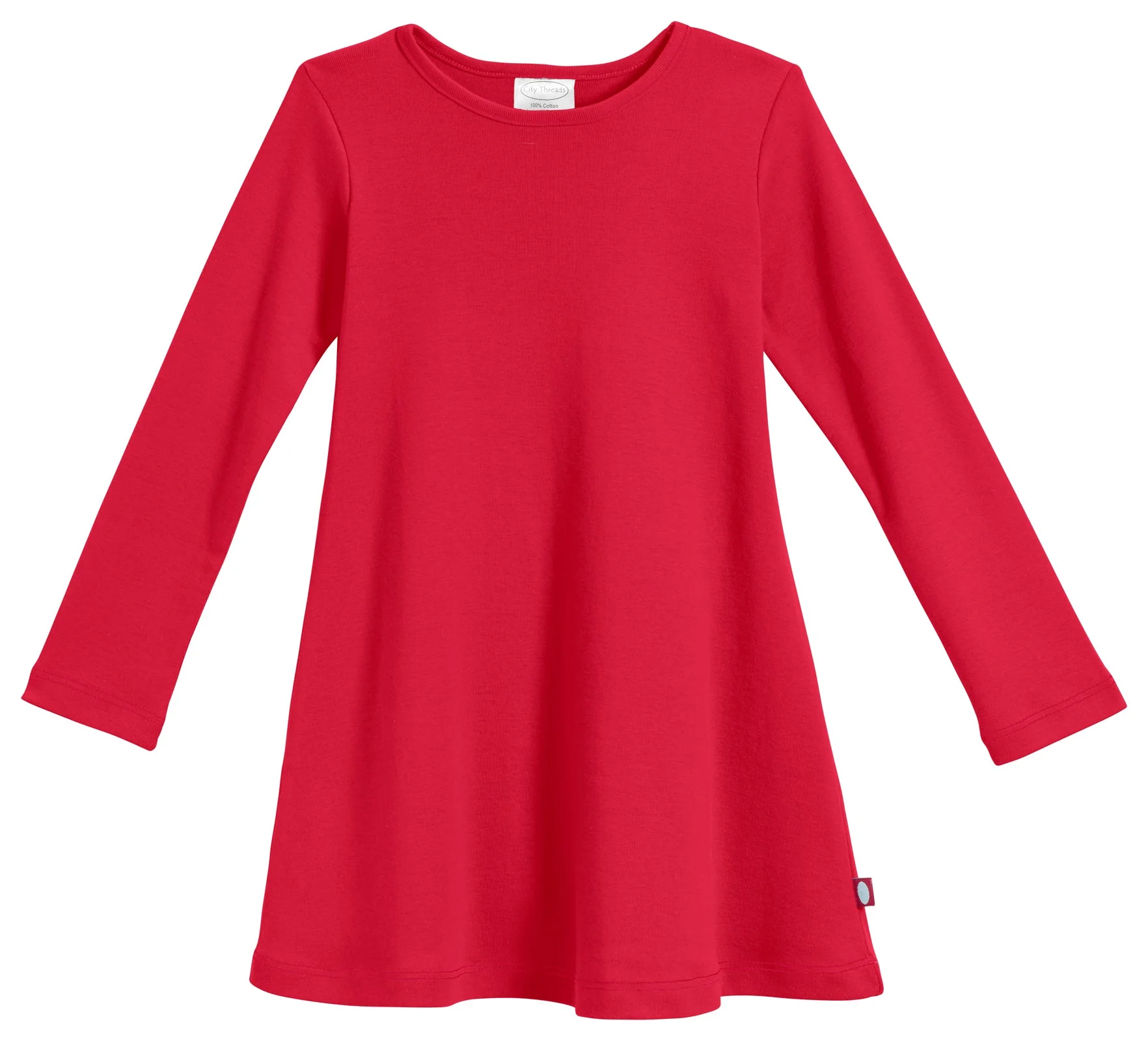 Girls Soft Cotton Long Sleeve Baby Rib Dress | Candy Apple - Drispect
