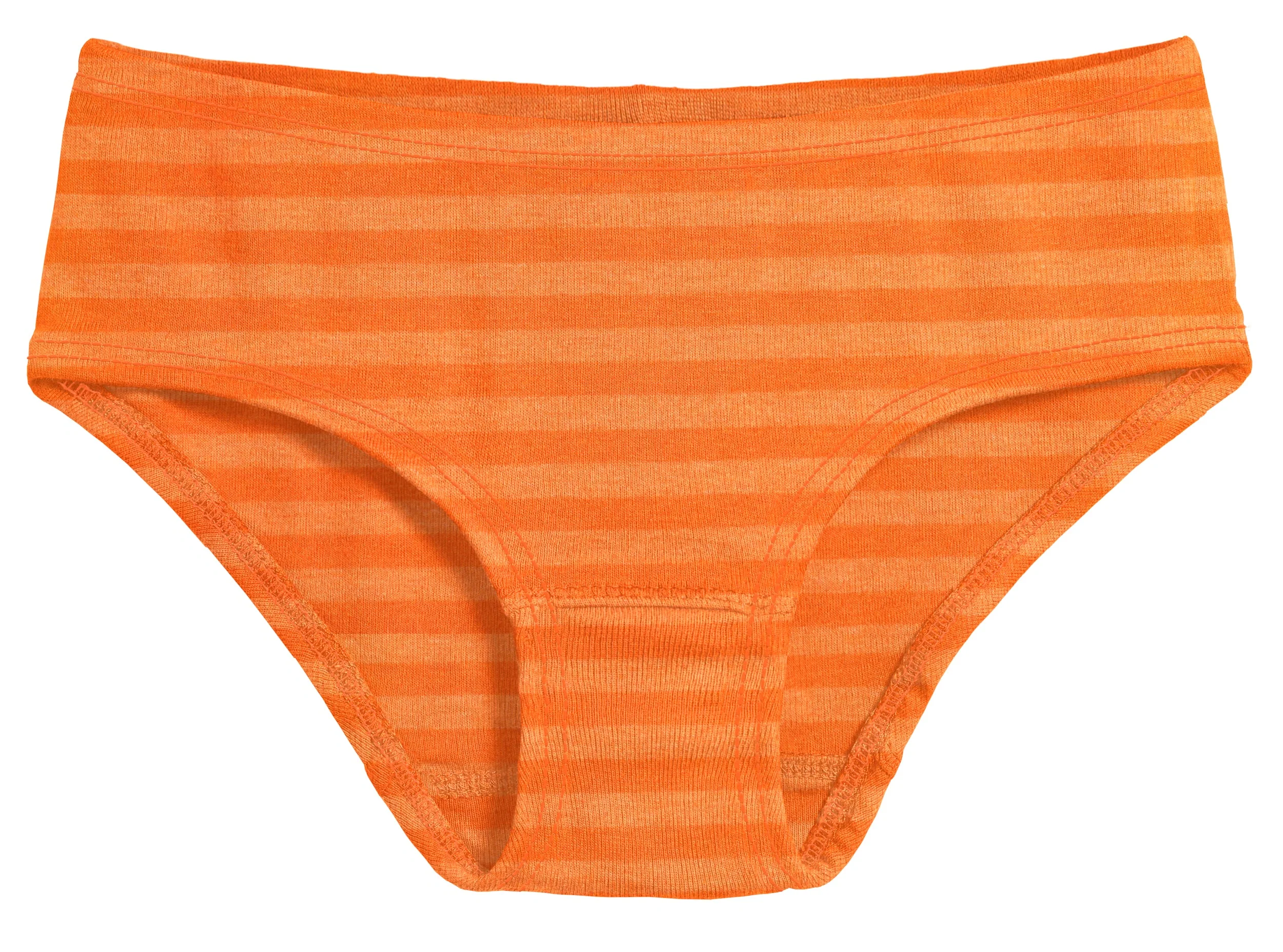 Girls Soft Stripe Brief | Orange - Drispect