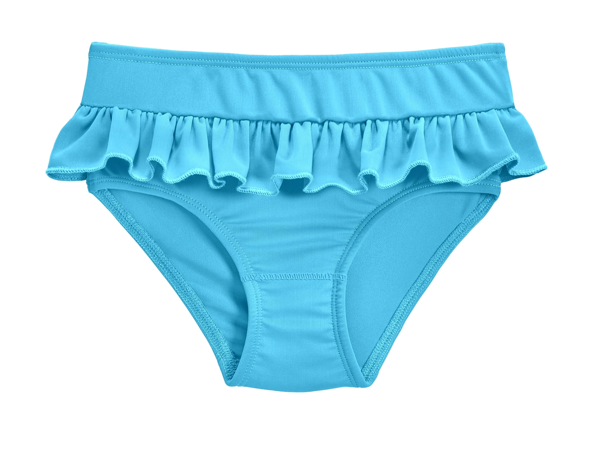 Girls UPF 50+ Ruffle Swim Briefs | Turquoise - Drispect
