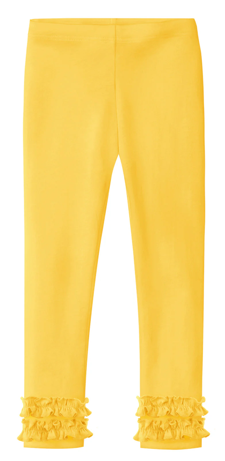 Girls Soft Cotton Ruffle Leggings | Yellow - Drispect