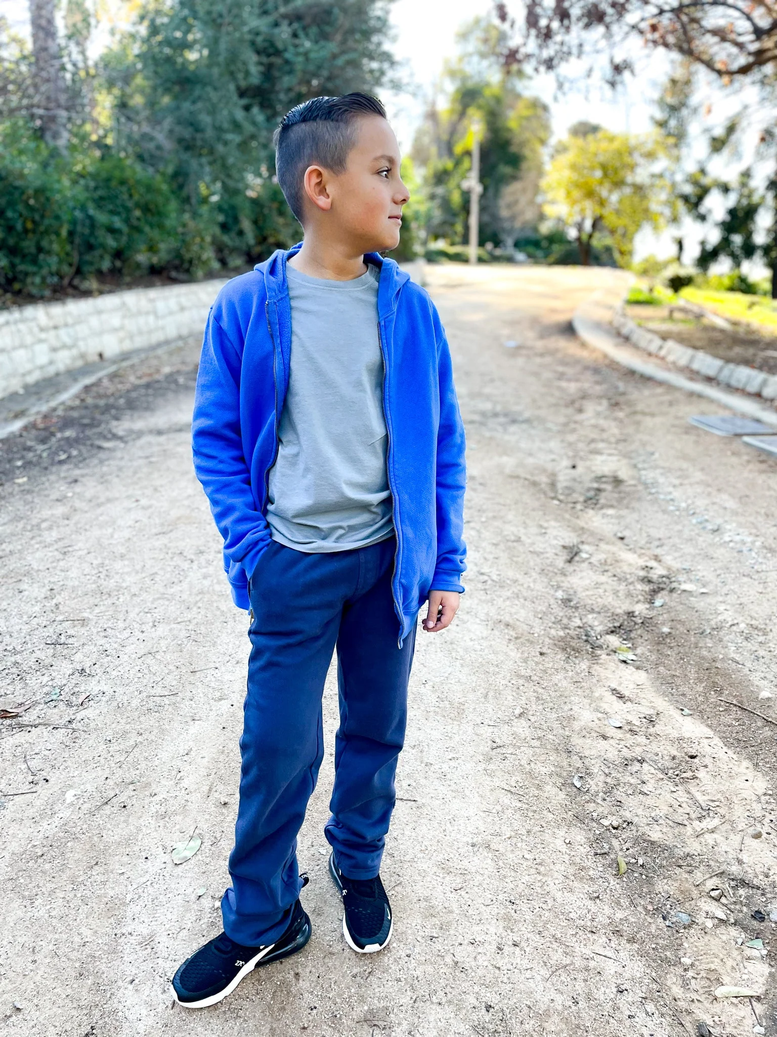 Soft & Cozy 100% Cotton Fleece Zip Hoodie with Inner Pockets | Dark Navy - Drispect