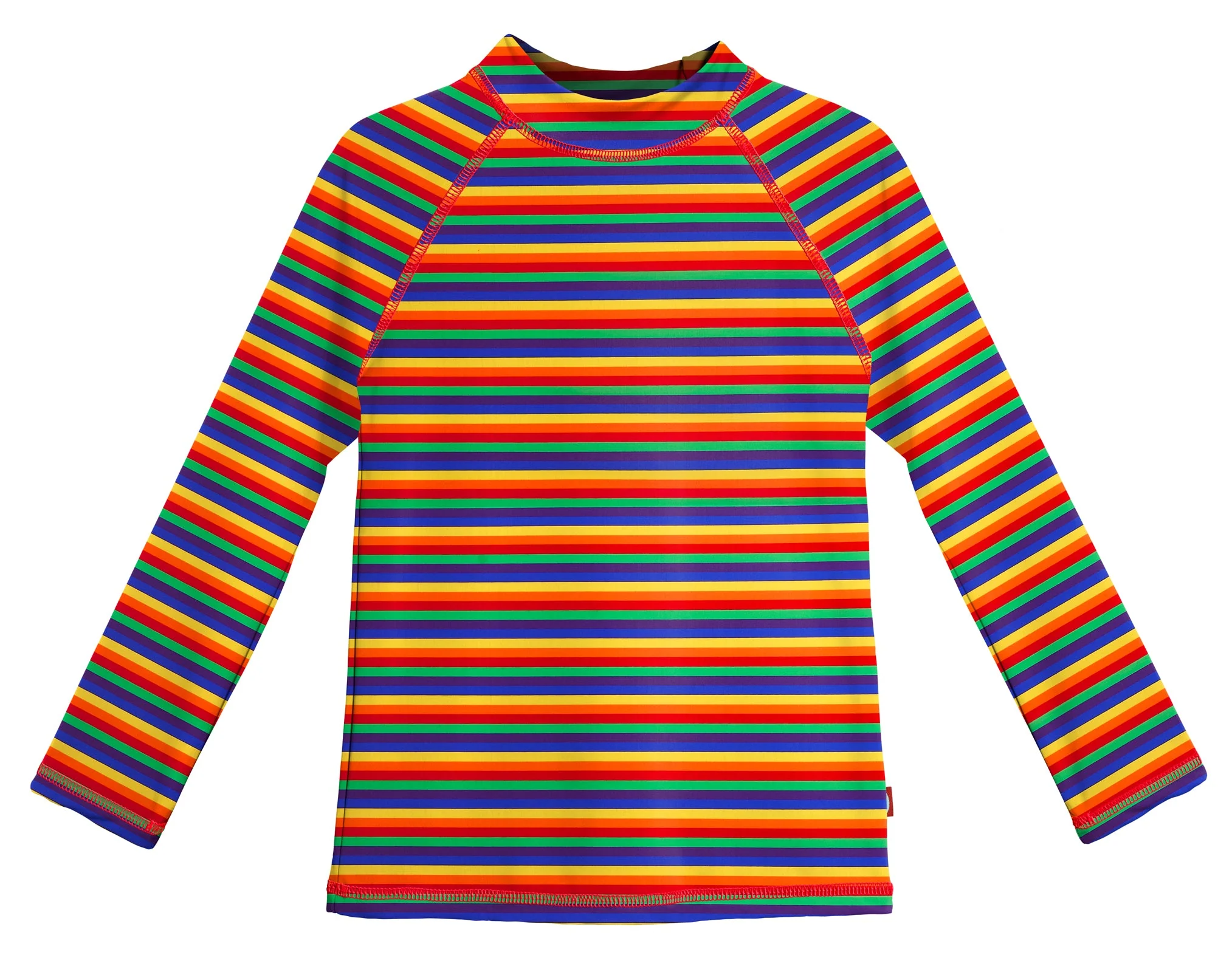 Girls UPF 50+ Printed Long Sleeve Rashguard | Rainbow Print - Drispect