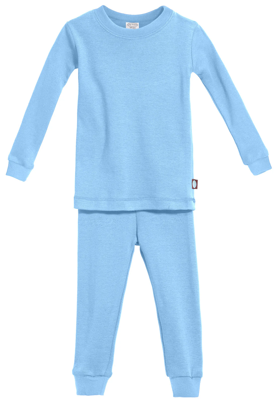 Kid's Organic Cotton Snug Fit Pajama Sets-Seconds| Damage - Bright Light Blue - Drispect