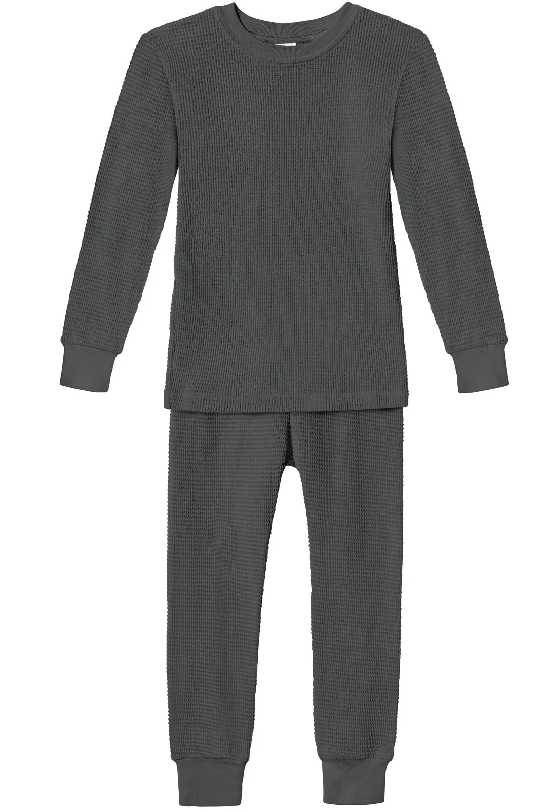 Boys and Girls 100% Cotton Soft & Warm Heavier Thermal Long John Set | Charcoal - Drispect
