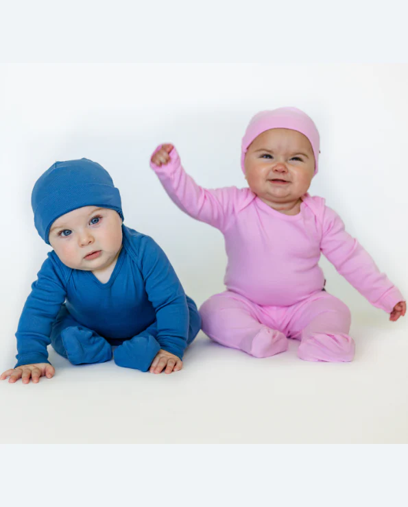 Super-Soft Organic Cotton Baby Rib Long Sleeve Lap Tee| Bright Light Blue - Drispect