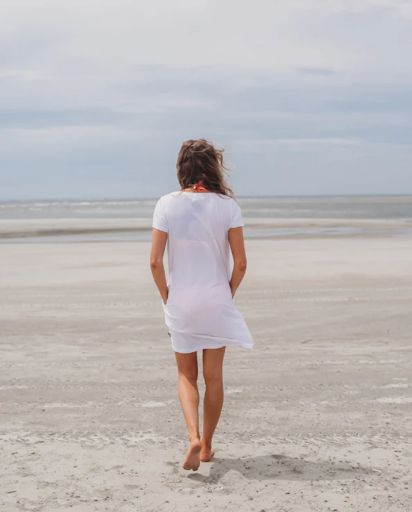 Women's Soft Supima Cotton Easy Cover-Up T-Shirt Pocket Dress | Black - Drispect