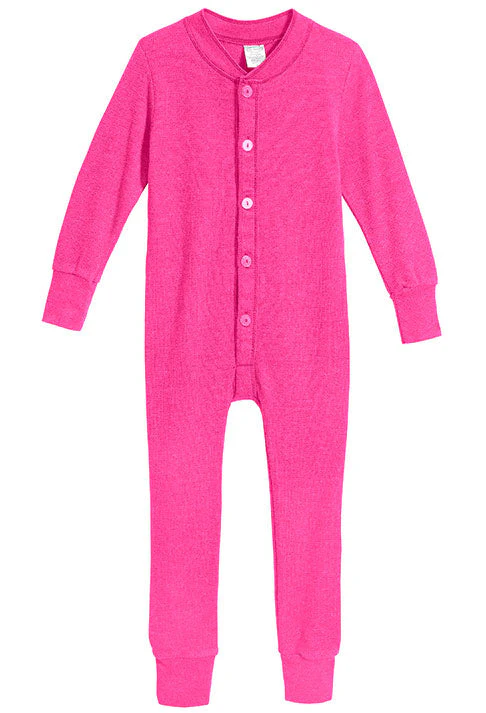 Boys and Girls Soft & Cozy Thermal One- Piece Union Suit  | Hot Pink - Drispect