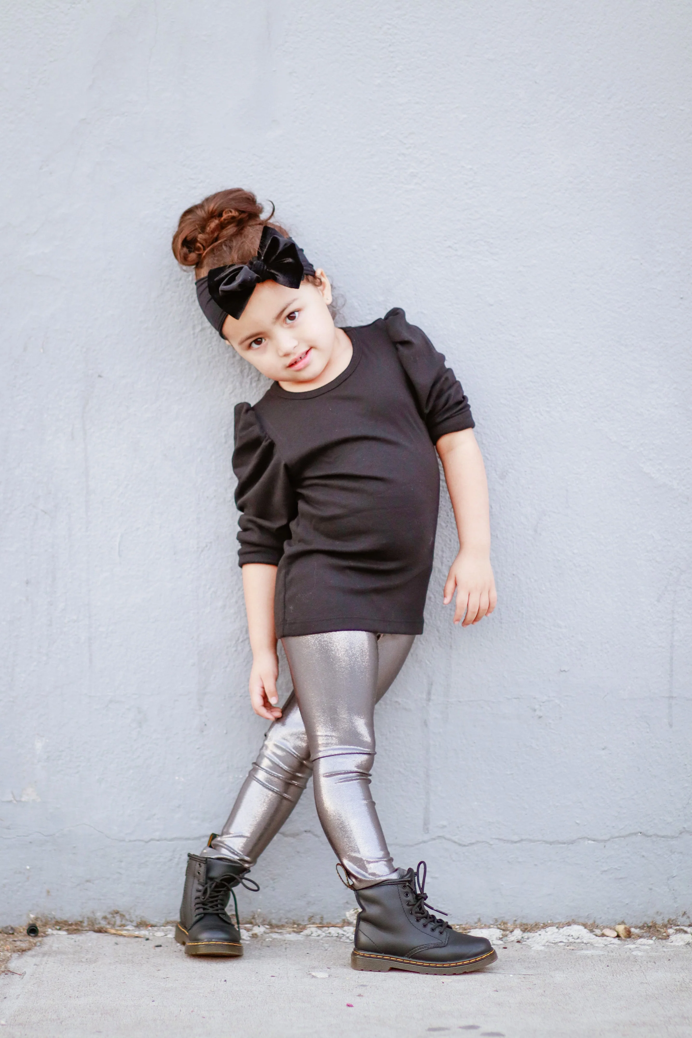 Girls Soft Cotton Puff Long Sleeve Tee | Purple - Drispect