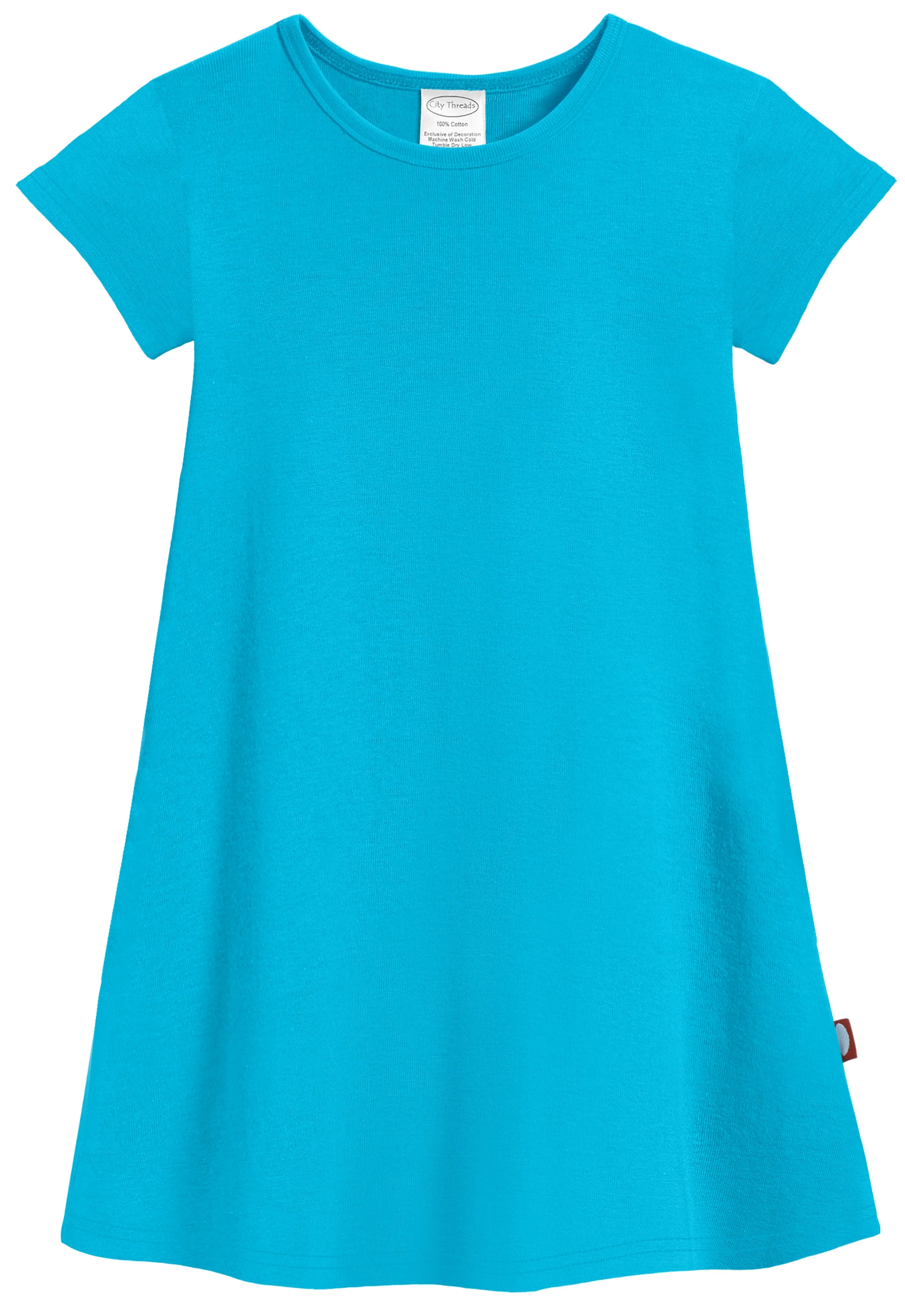 Super-Soft Organic Cotton Cap Sleeve Dress| Turquoise - Drispect