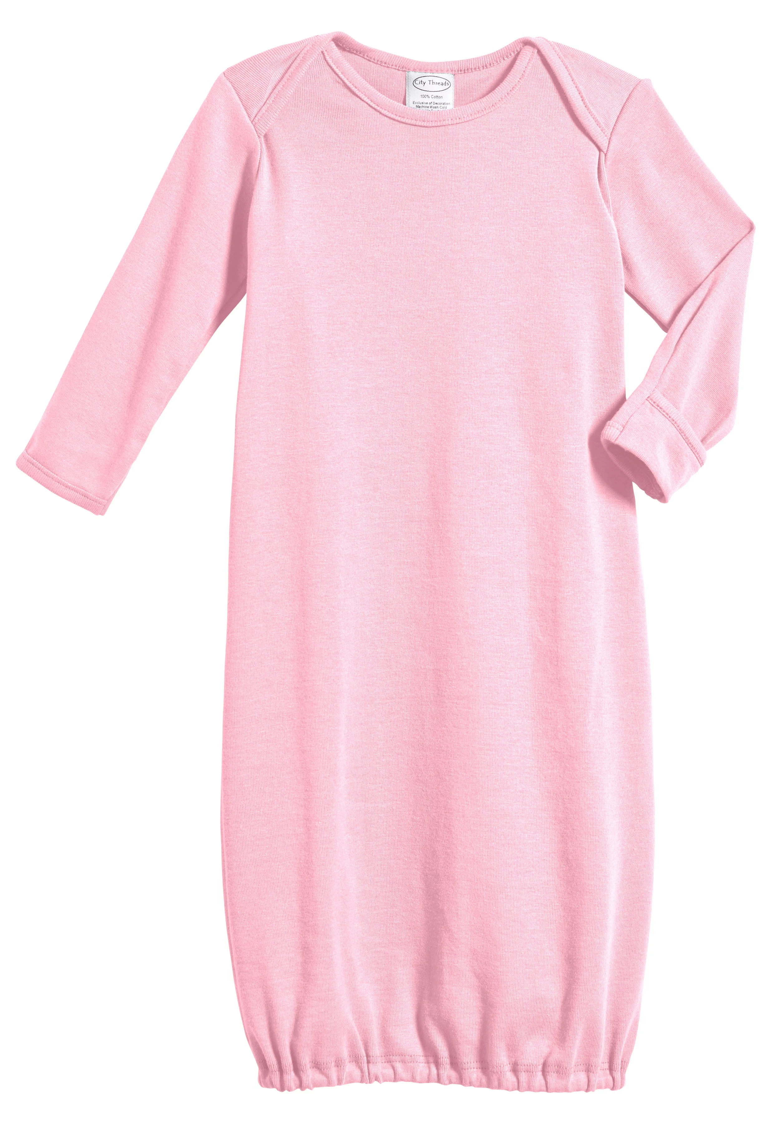 Super-Soft Organic Cotton Baby Rib Gown | Bright Light Pink - Drispect