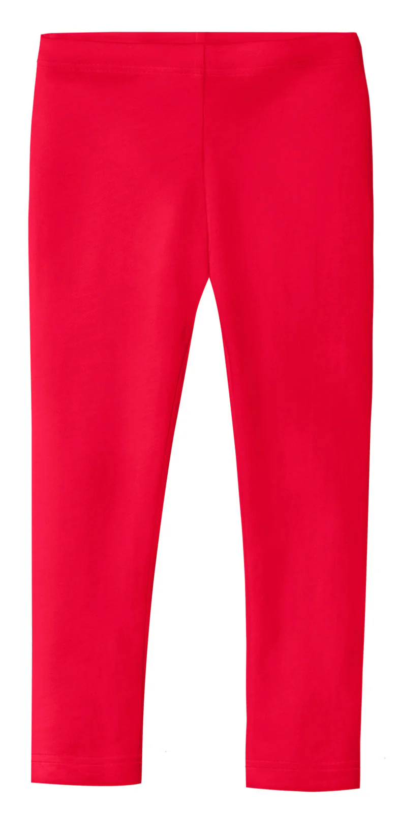 Girls Soft 100% Cotton Solid Colored Leggings | Candy Apple - Drispect
