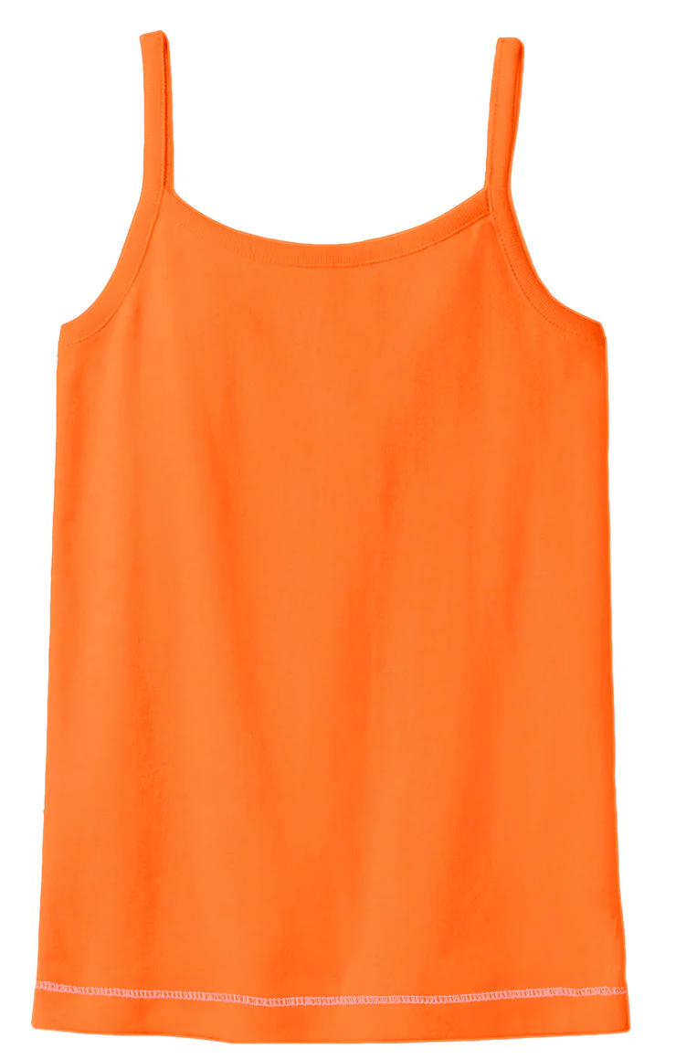 Girls Soft Cotton Camisole | Orange - Drispect