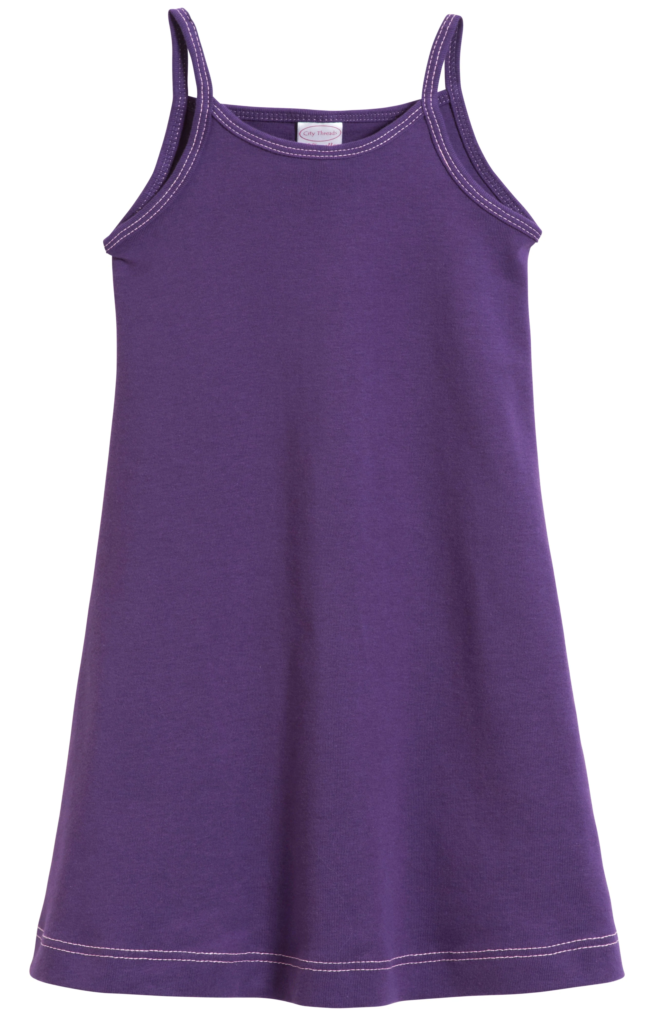 Girls Soft Cotton Camisole Dress  | Purple - Drispect