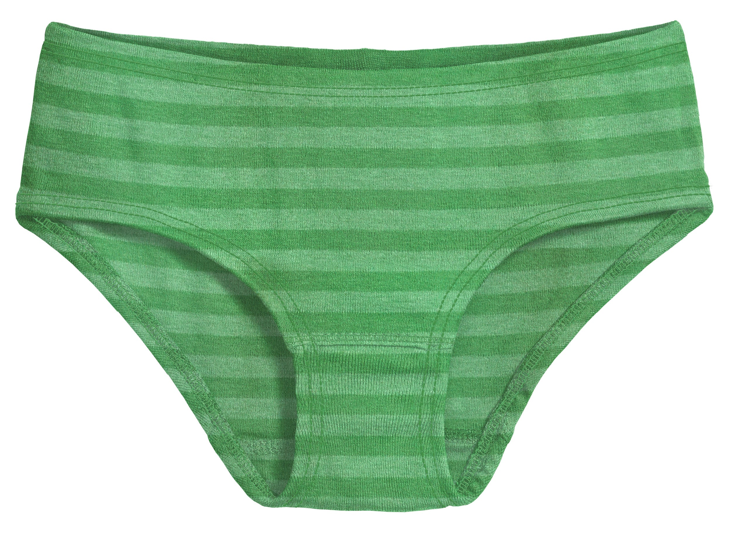 Girls Soft Stripe Brief | Elf Green - Drispect