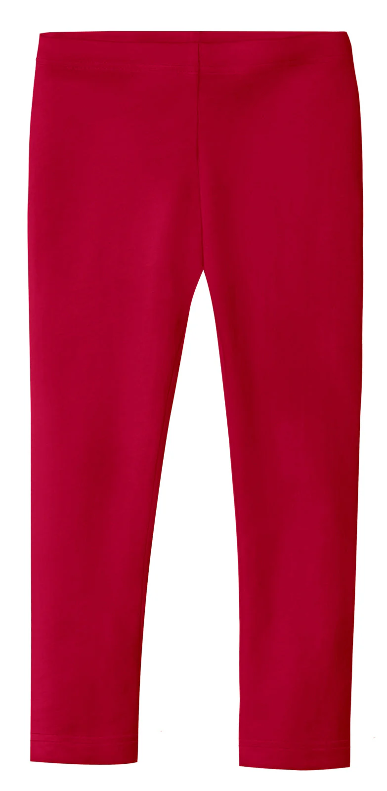 Girls Soft 100% Cotton Solid Colored Leggings | Red - Drispect