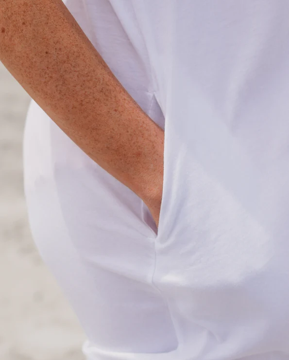 Women's Soft Supima Cotton Easy Cover-Up T-Shirt Pocket Dress | Yellow - Drispect