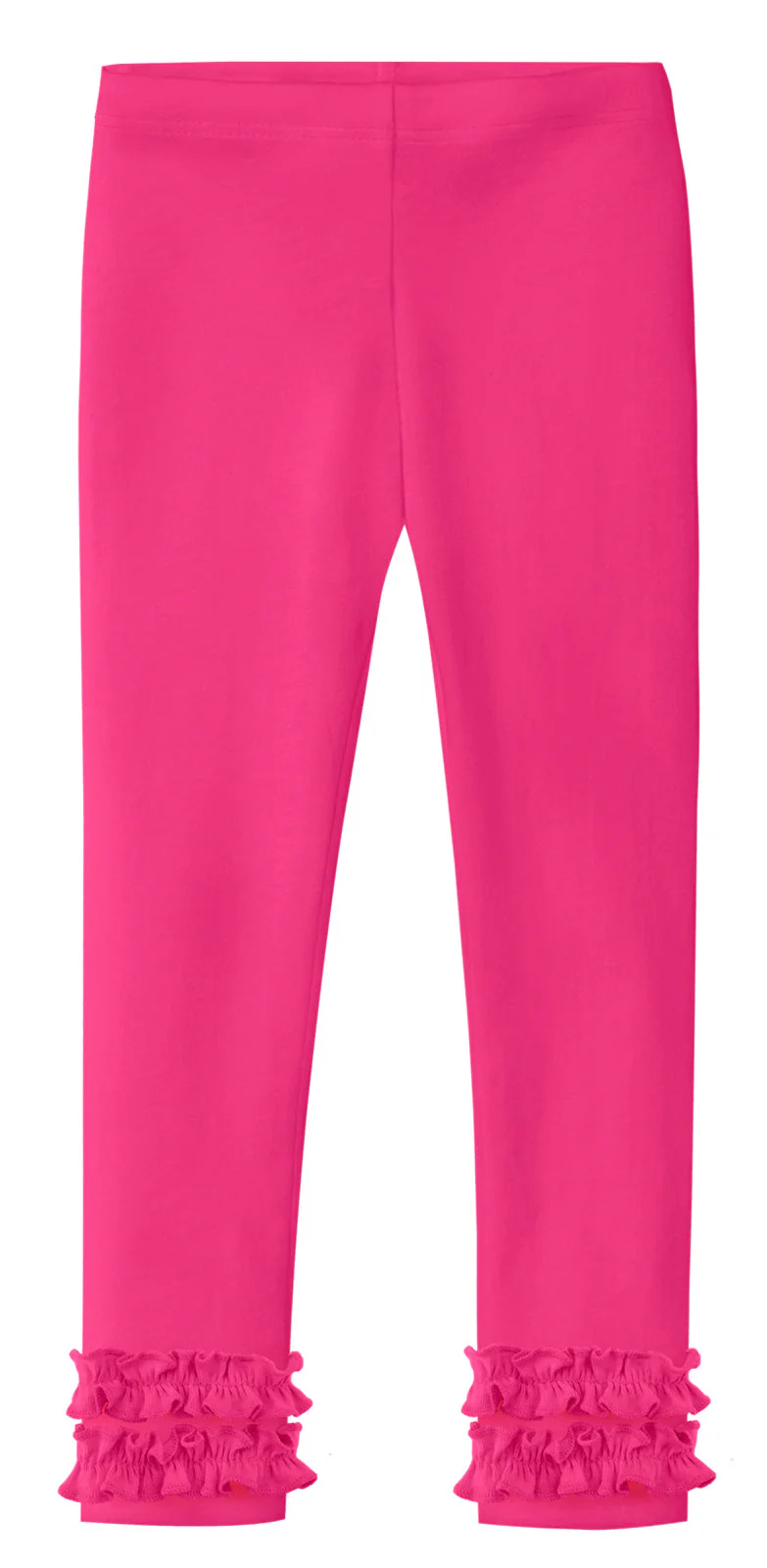 Girls Soft Cotton Ruffle Leggings | Hot Pink - Drispect