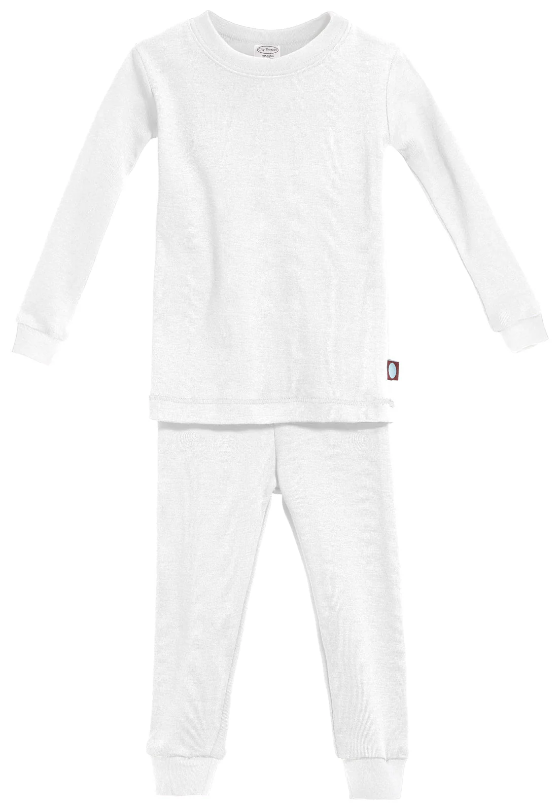 Kid's Organic Cotton Snug Fit Pajama Sets-Seconds| Damage - White - Drispect
