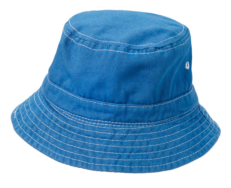 Boys and Girls 100% Cotton Twill UPF 50+ Wharf Hat | Denim Blue (Dyed & Finished in USA*) - Drispect