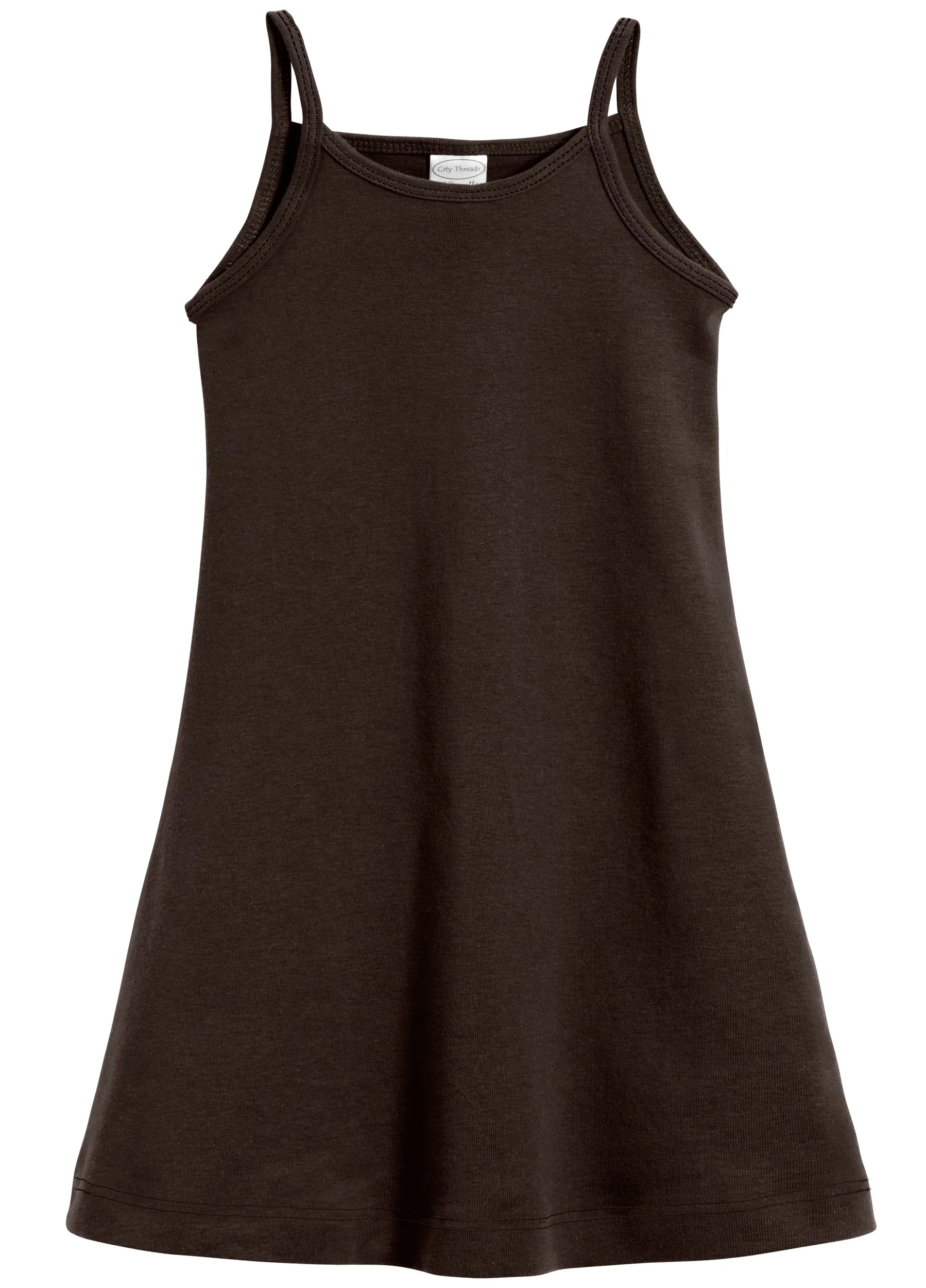 Girls Soft Cotton Camisole Dress  | Chocolate - Drispect