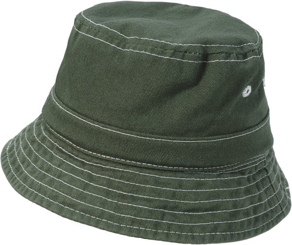 Boys and Girls 100% Cotton Twill UPF 50+ Wharf Hat | Olive (Dyed & Finished in USA*) - Drispect