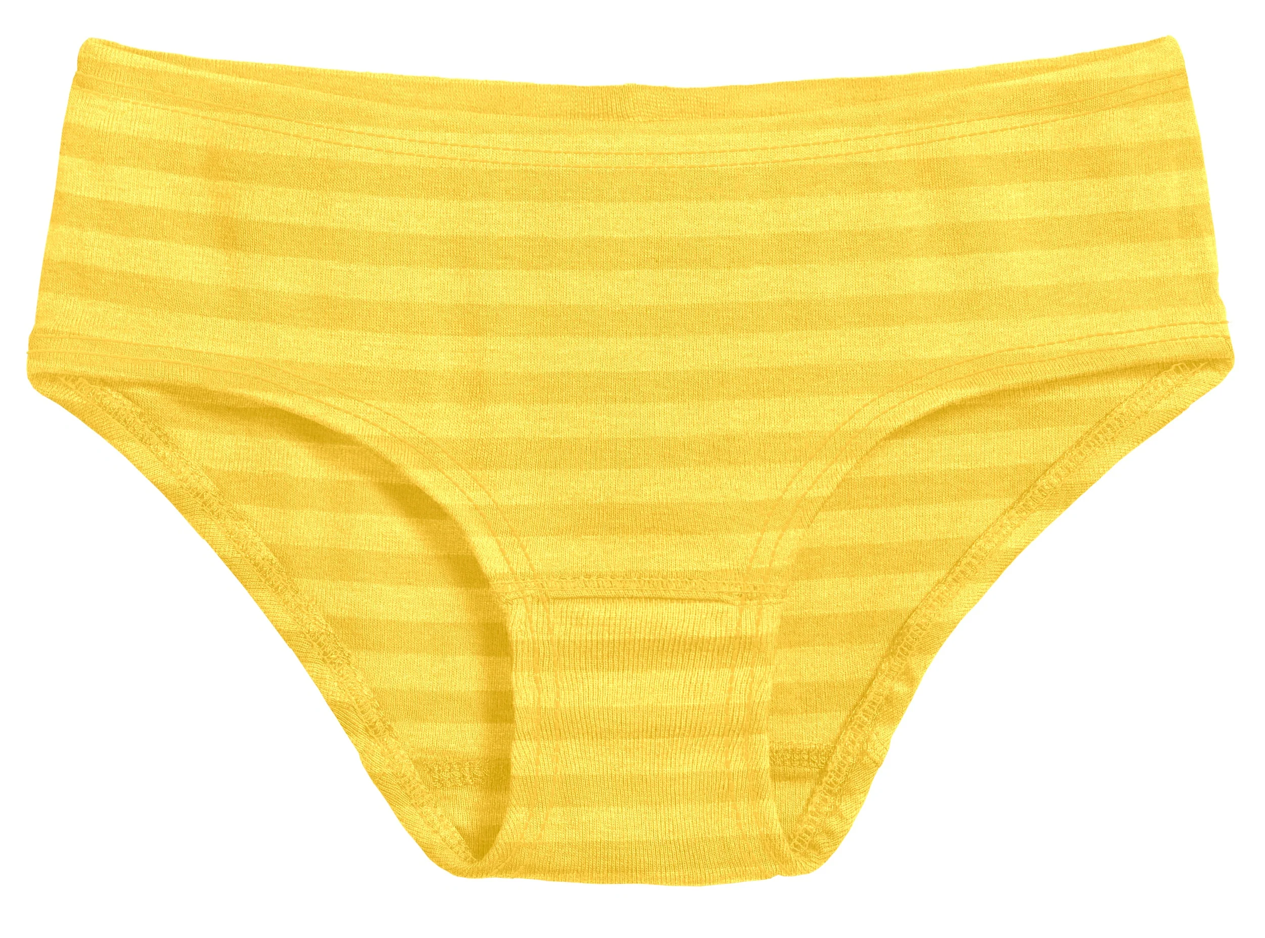 Girls Soft Stripe Brief | Yellow - Drispect