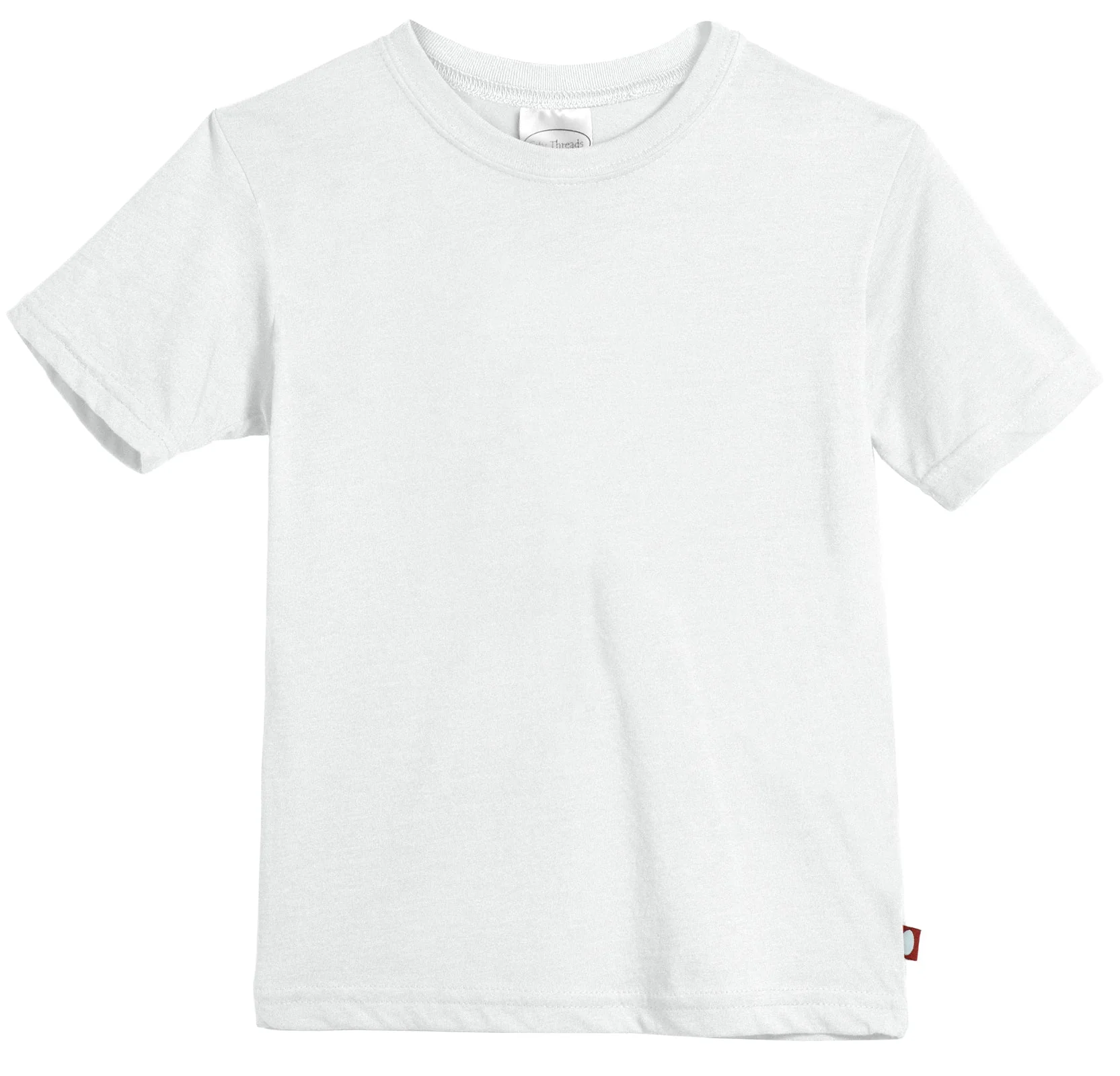 Boys Soft Organic Cotton Jersey Short Sleeve Crew Tee | White - Drispect