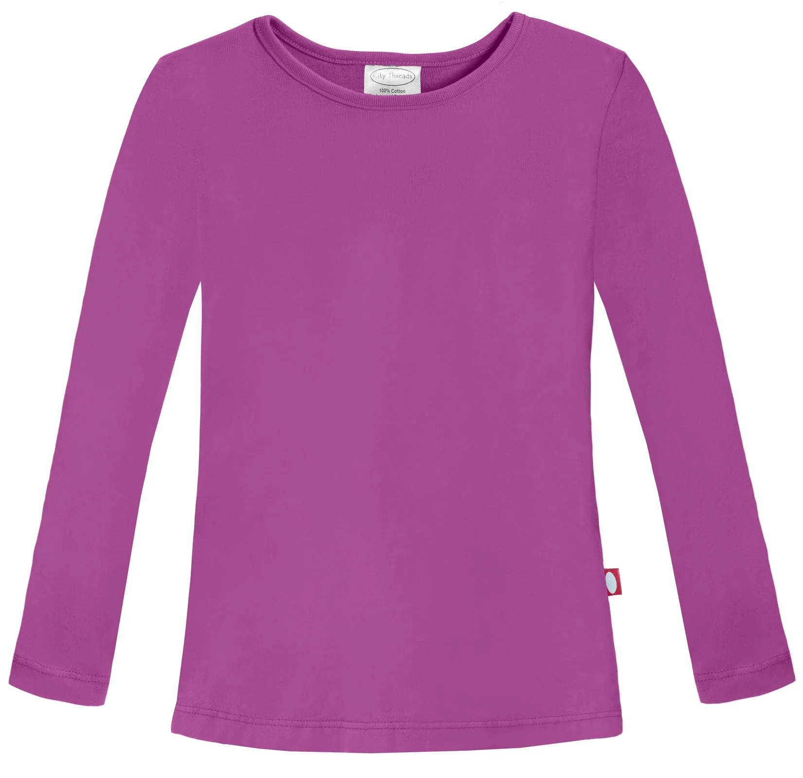 Girls Soft Cotton Jersey Long Sleeve Tee | Plum - Drispect