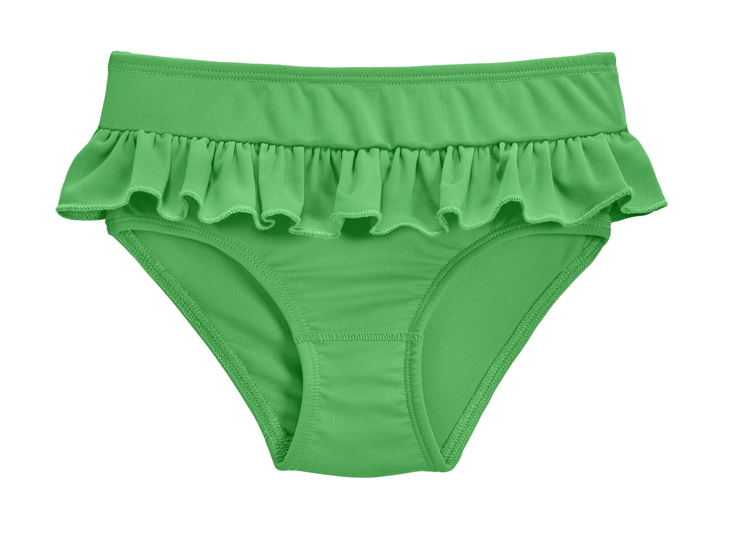 Girls UPF 50+ Ruffle Swim Briefs | Elf Green - Drispect