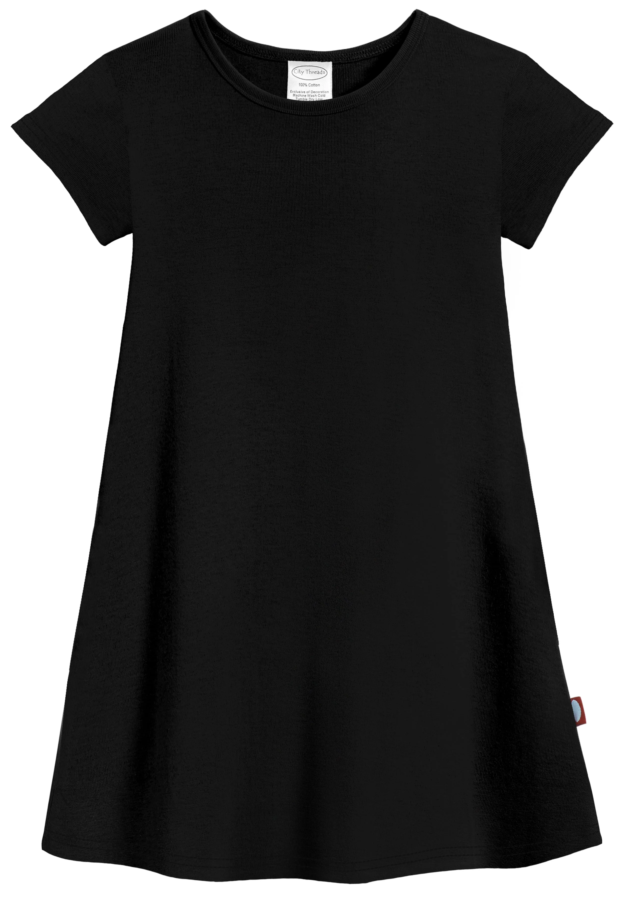 Super-Soft Organic Cotton Cap Sleeve Dress| Black - Drispect