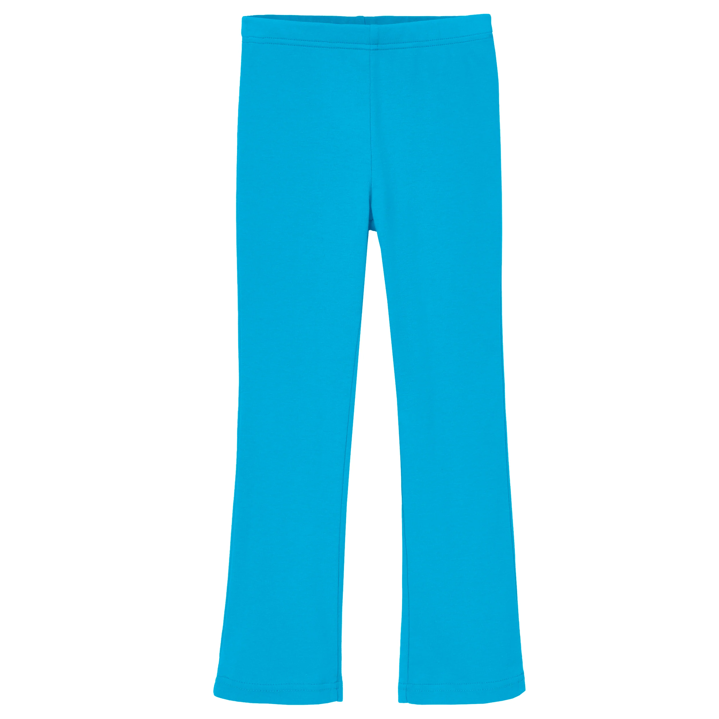 Girls Soft 100% Cotton Flare Boot-Cut Leggings | Turquoise - Drispect
