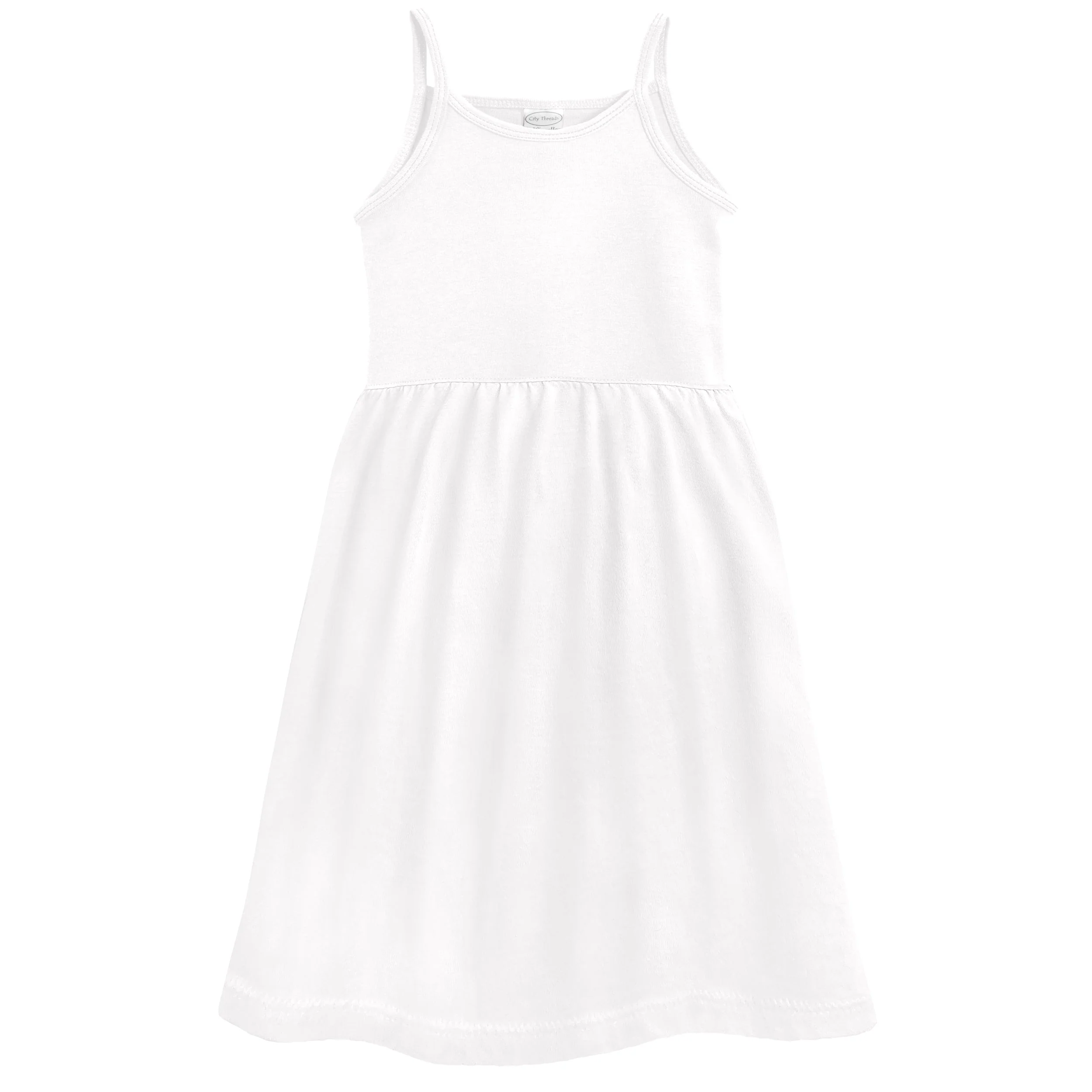 Soft Organic Cotton Empire Camisole Sundress | White - Drispect