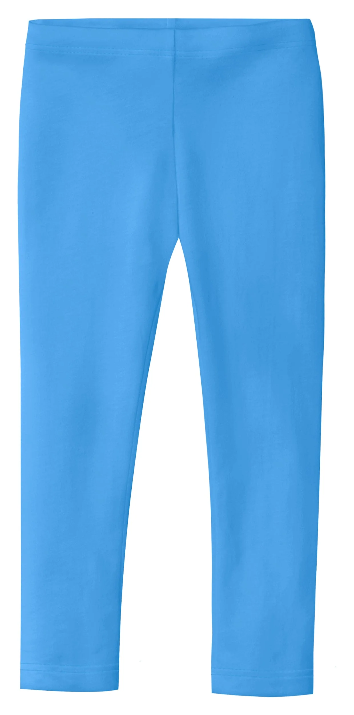 Girls Soft 100% Cotton Solid Colored Leggings | River Blue - Drispect
