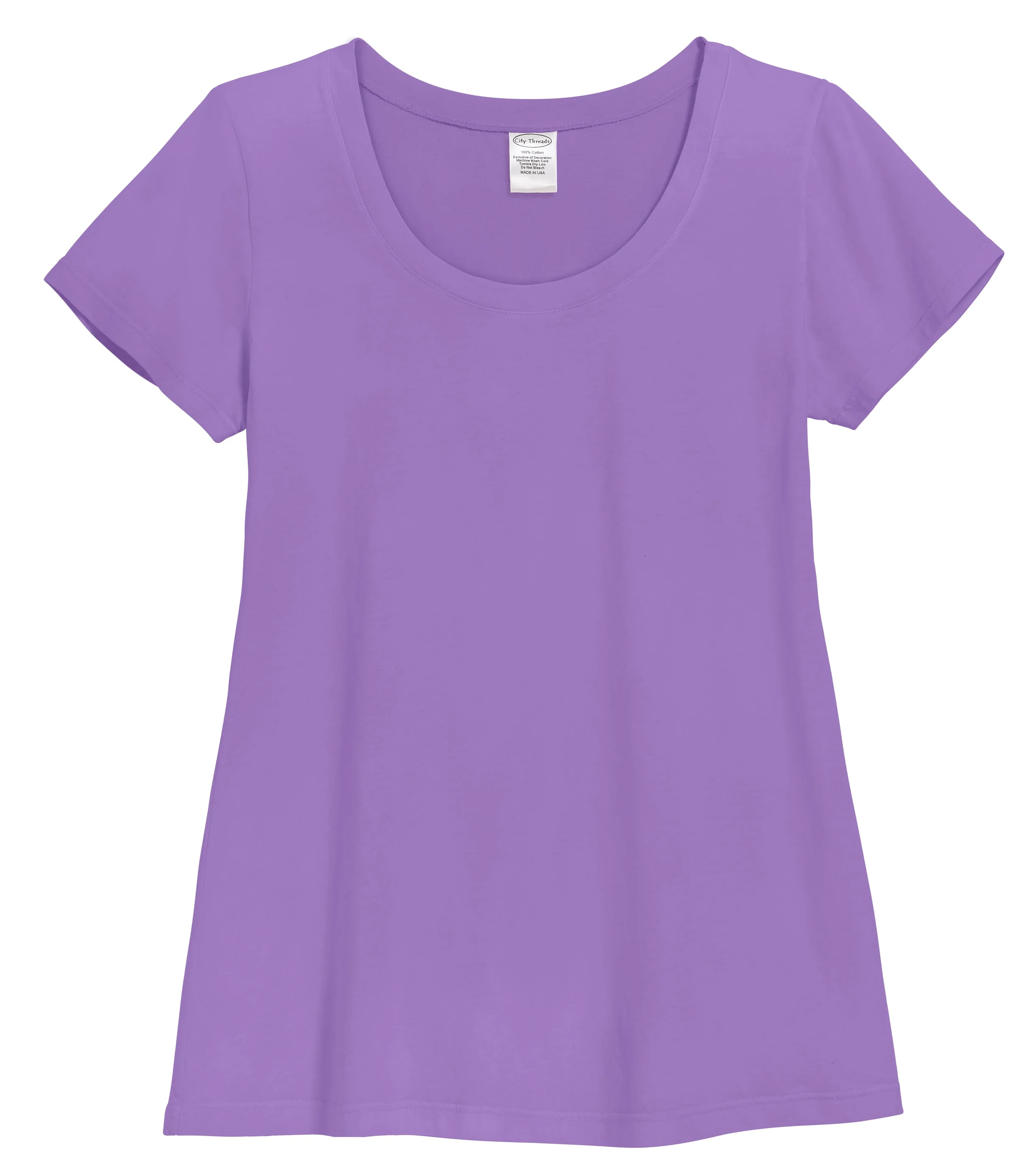 Women's Soft Supima Cotton Short Sleeve Everyday Comfy Crew Tee | Deep Purple - Drispect