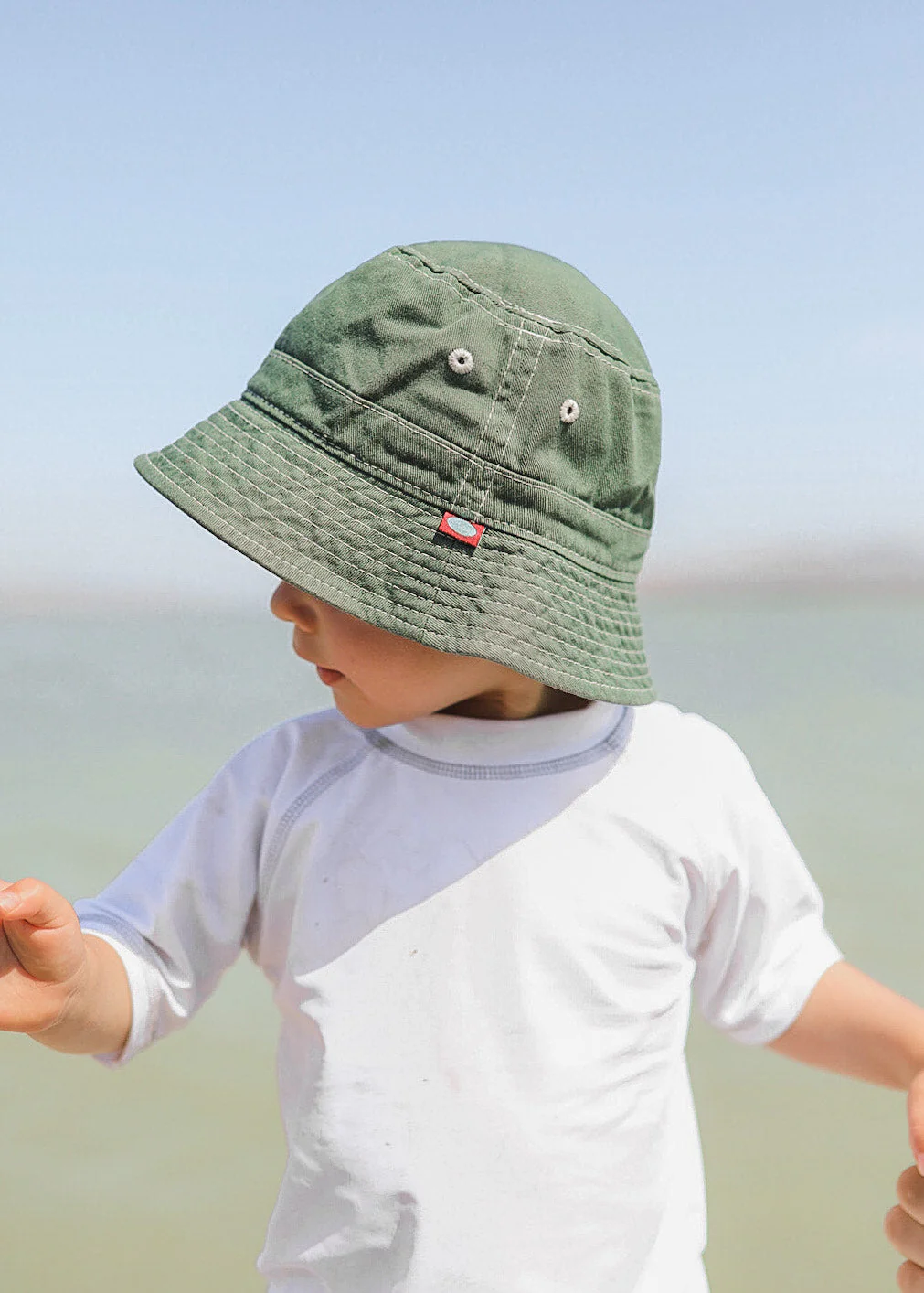 Boys and Girls 100% Cotton Twill UPF 50+ Wharf Hat | Denim Blue (Dyed & Finished in USA*) - Drispect
