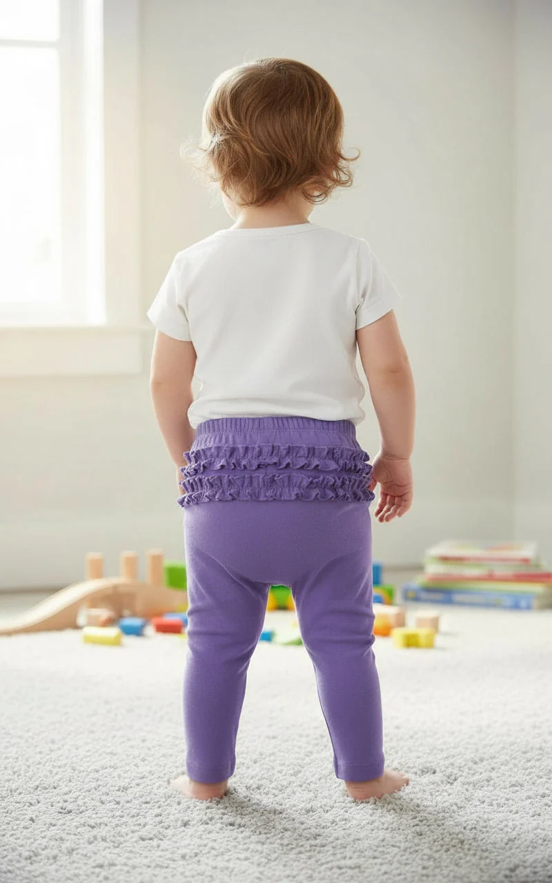 Baby Ruffle Butt Soft Cotton Leggings | Hot Pink - Drispect