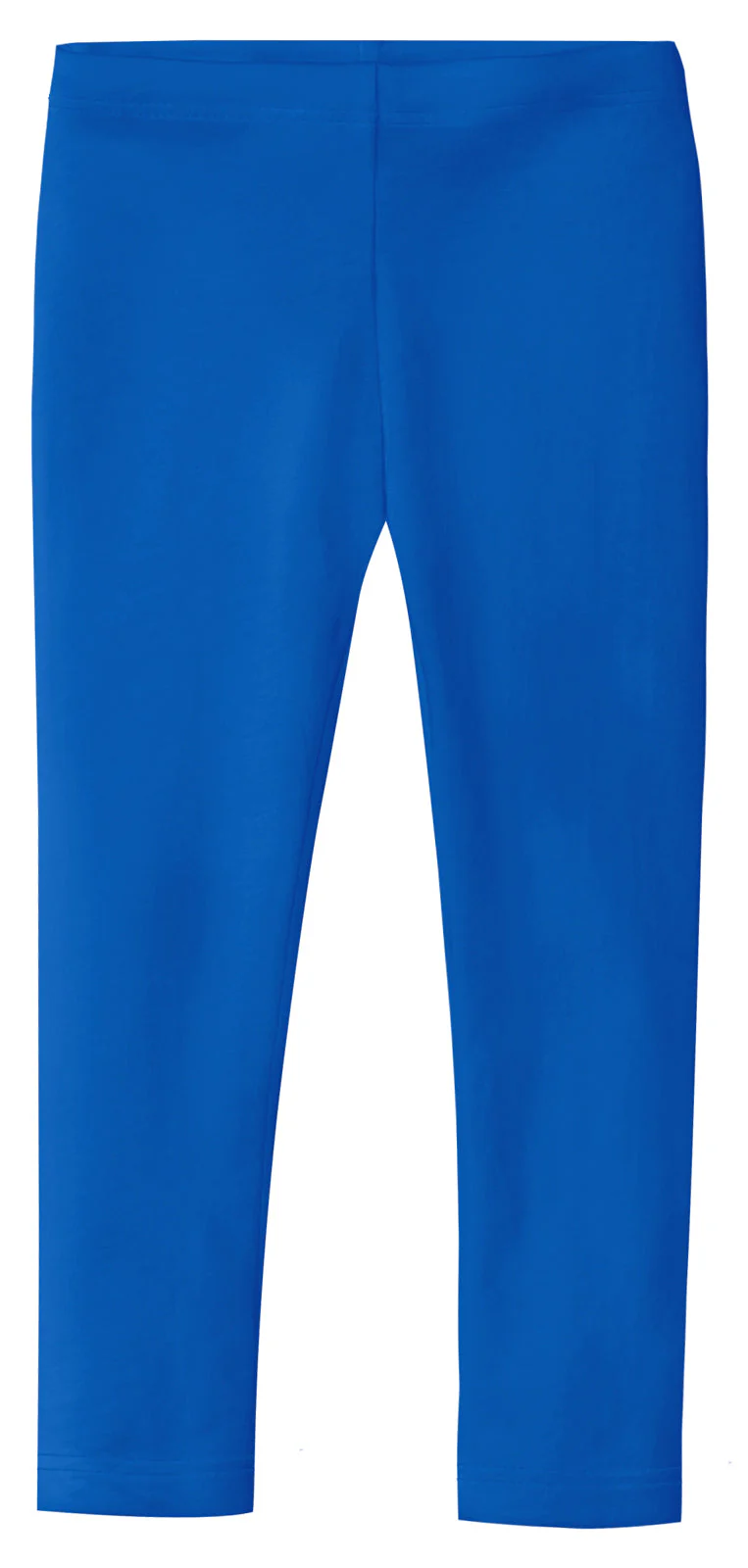 Girls Soft 100% Cotton Solid Colored Leggings | Crayon Blue - Drispect