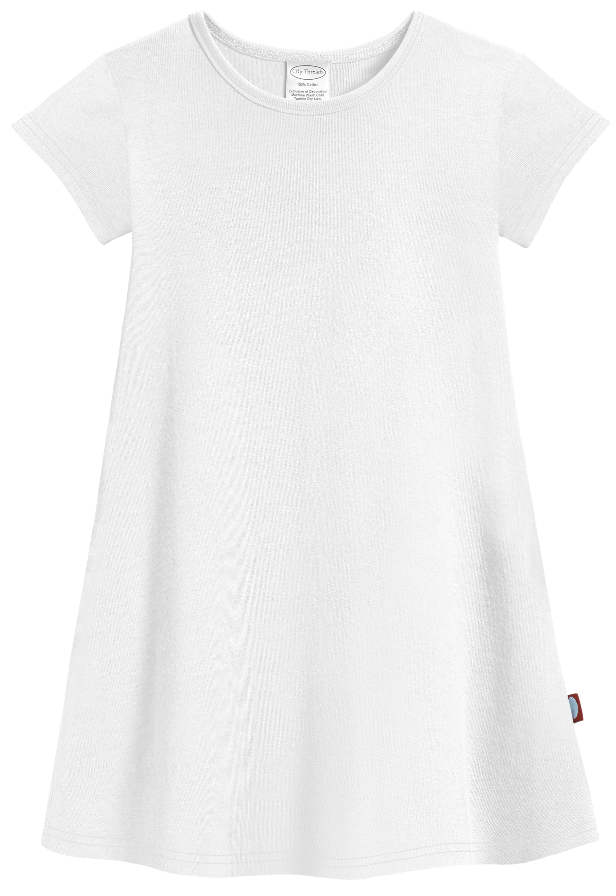 Super-Soft Organic Cotton Cap Sleeve Dress| White - Drispect