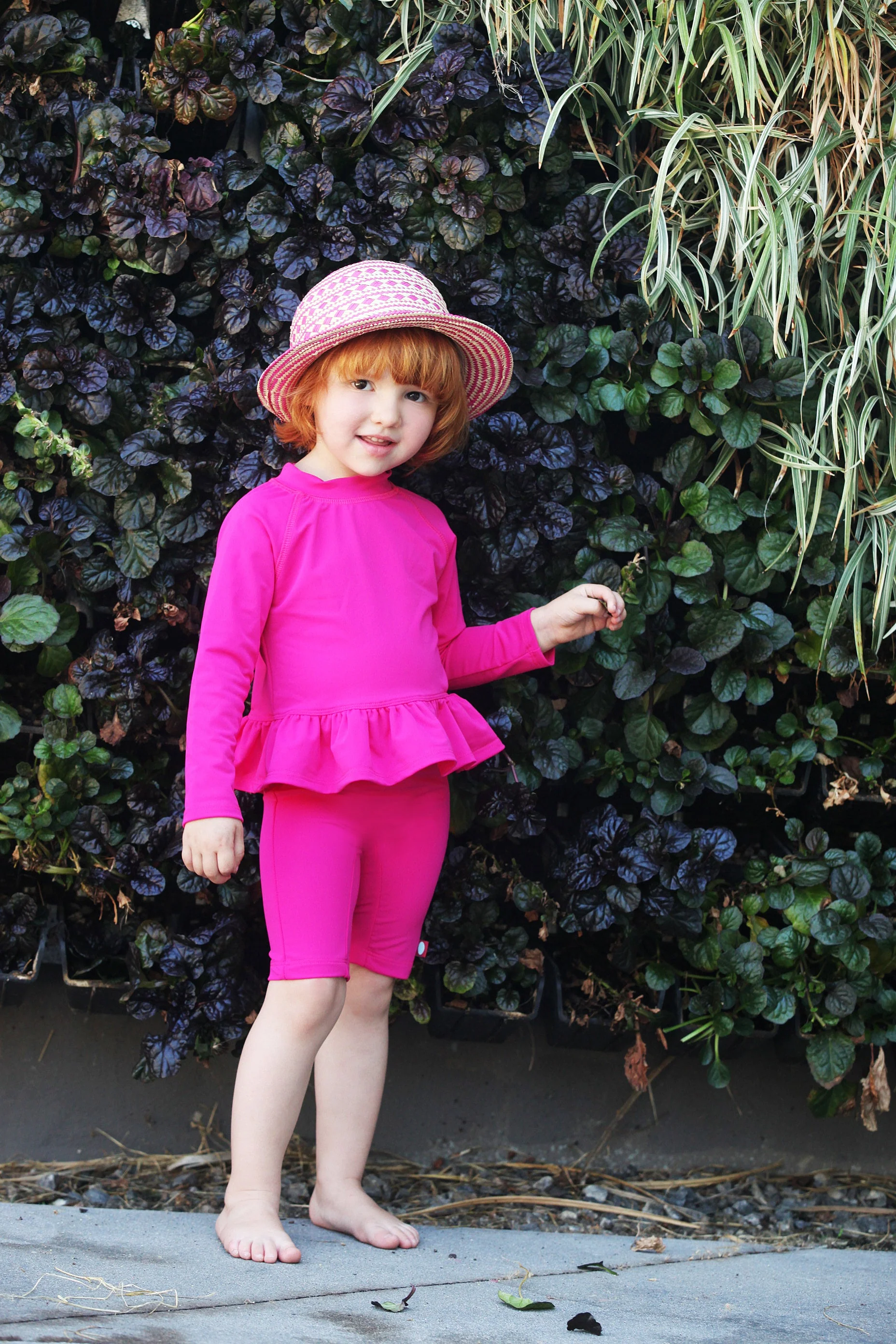 Girls UPF 50+ Peplum Long Sleeve Rashguard | Yellow - Drispect