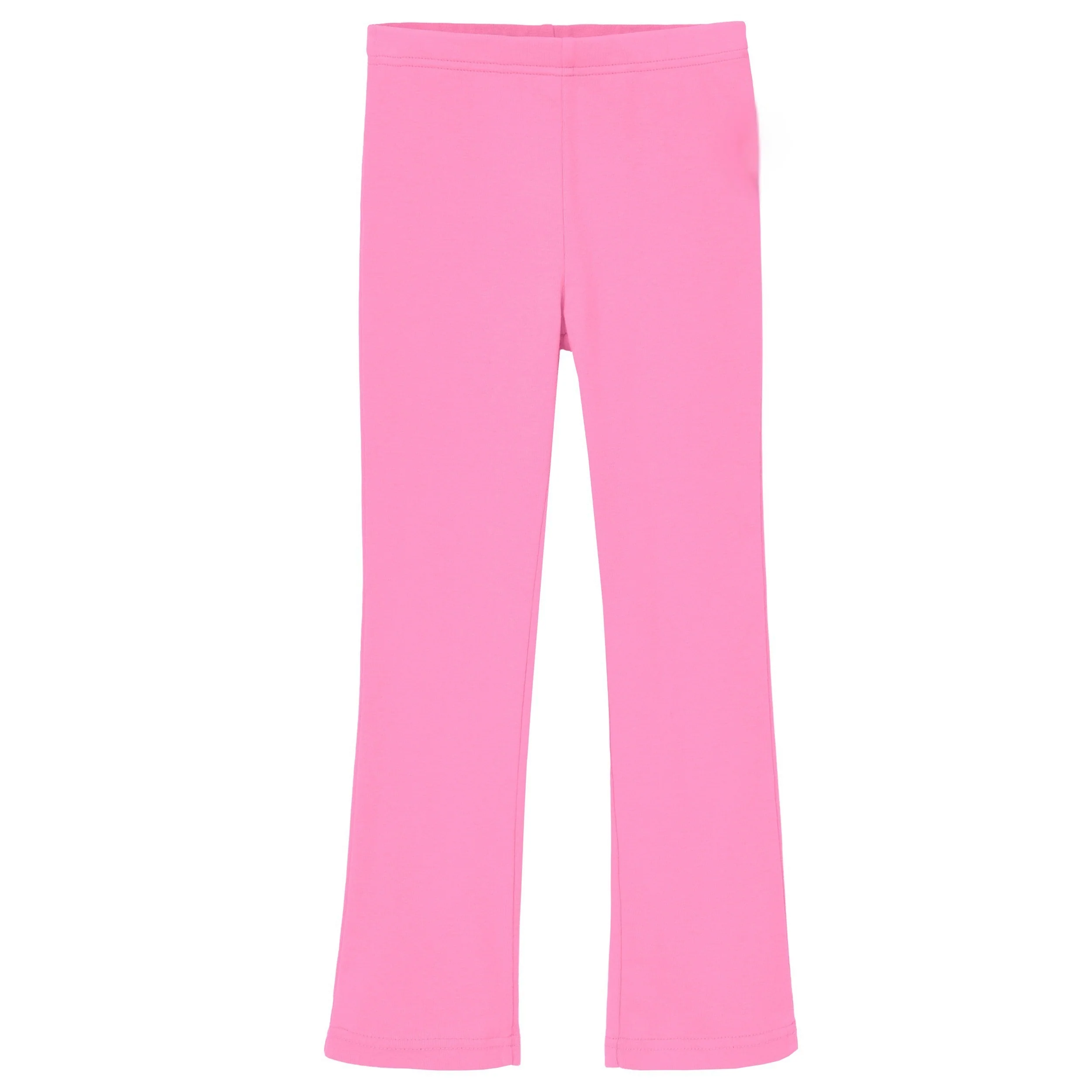 Girls Soft 100% Cotton Flare Boot-Cut Leggings | Bubblegum - Drispect