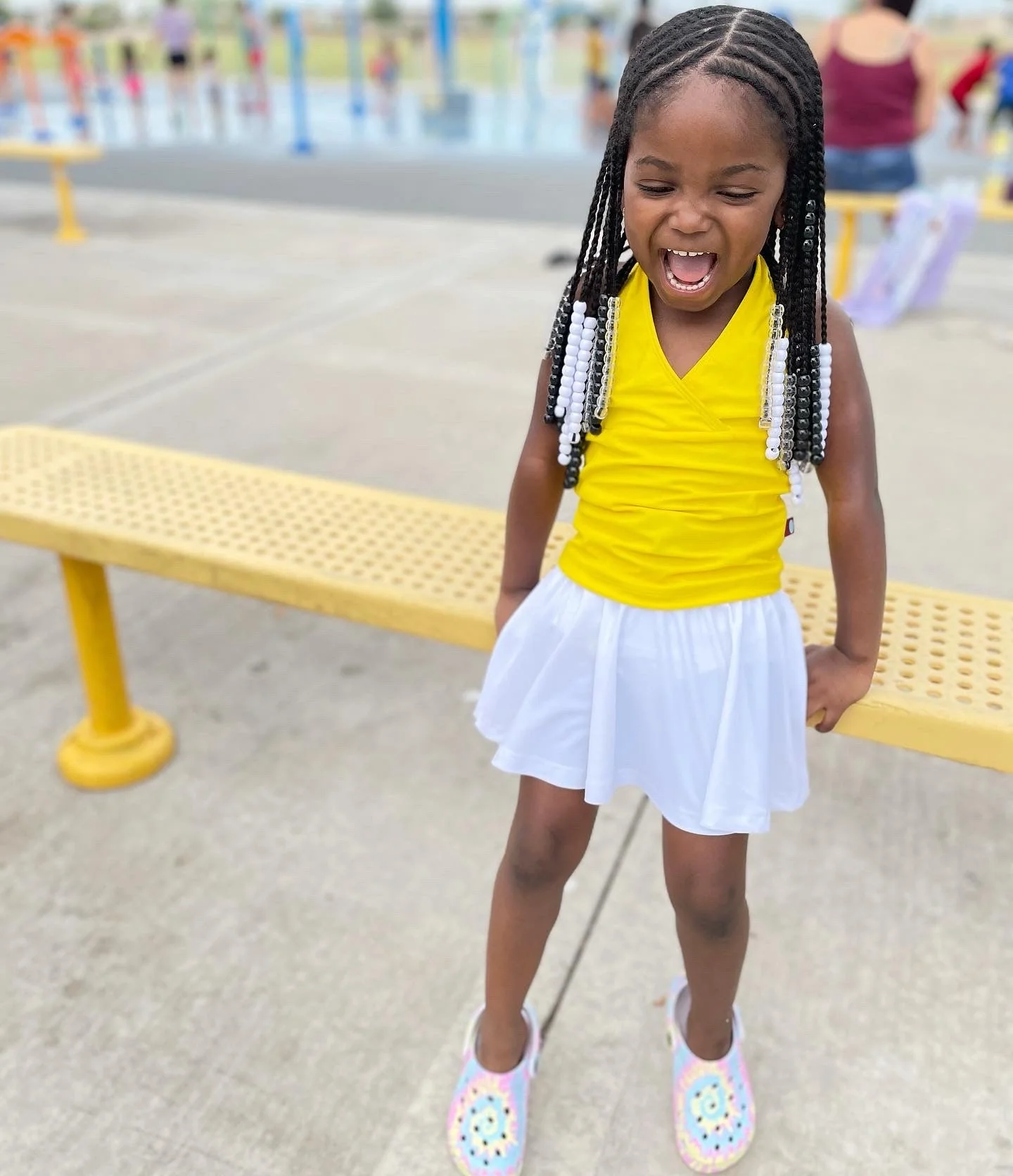 Girls UPF 50+ Swim Halter Top | Yellow - Drispect