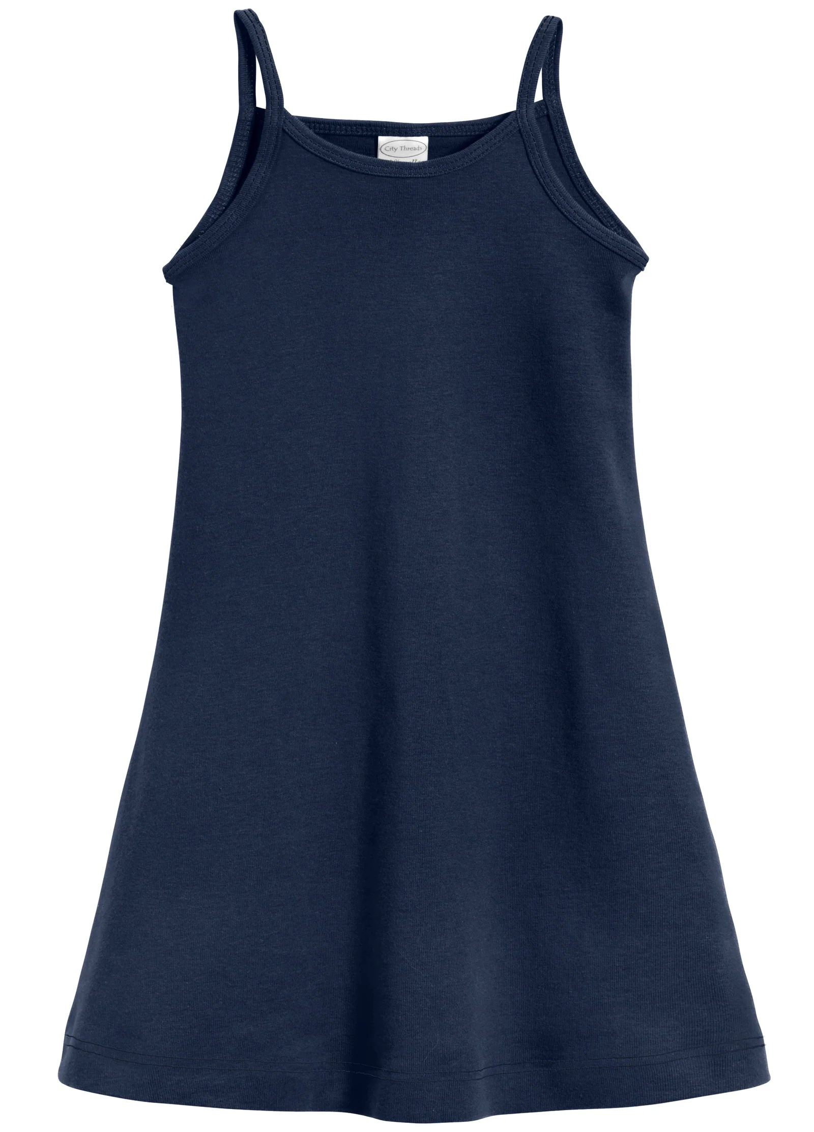 Girls Soft Cotton Camisole Dress  | Navy - Drispect