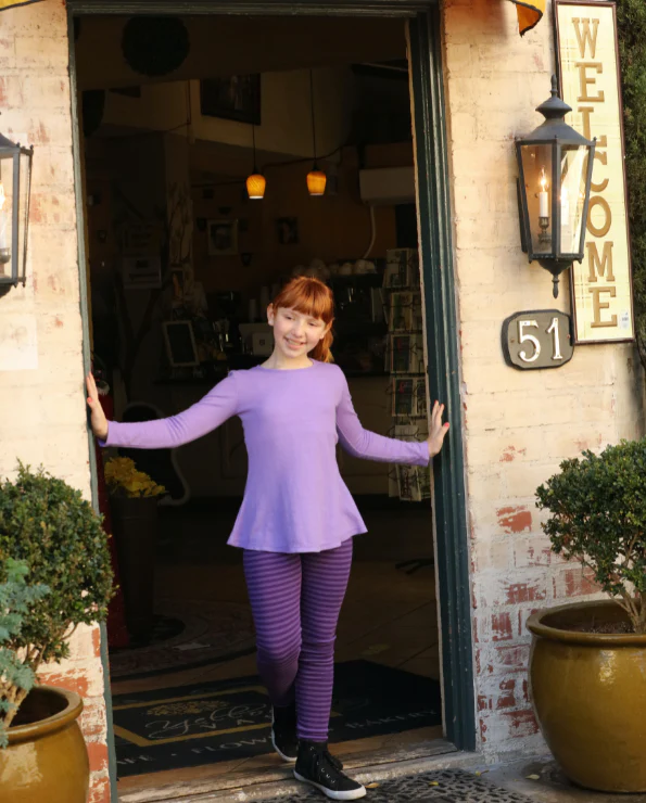 Girls Soft Stripe Leggings  | Charcoal - Drispect