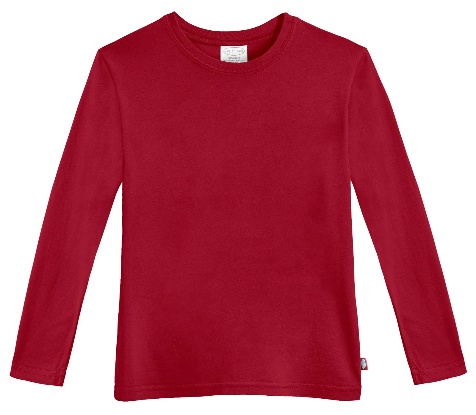 Boys Soft Cotton Jersey Long Sleeve Tee | Red - Drispect