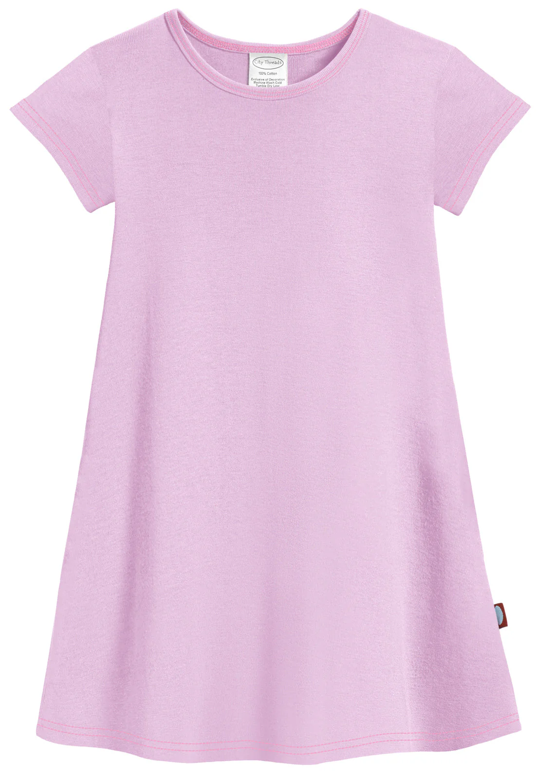 Girls Soft Cotton Jersey Cap Sleeve Dress | Lavender - Drispect