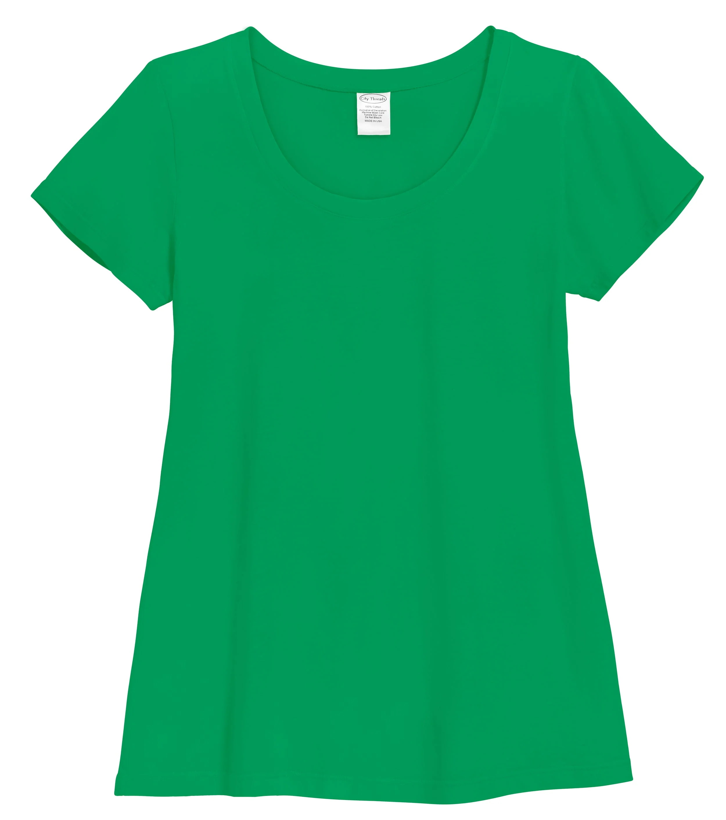 Women's Soft Supima Cotton Short Sleeve Everyday Comfy Crew Tee | Elf Green - Drispect