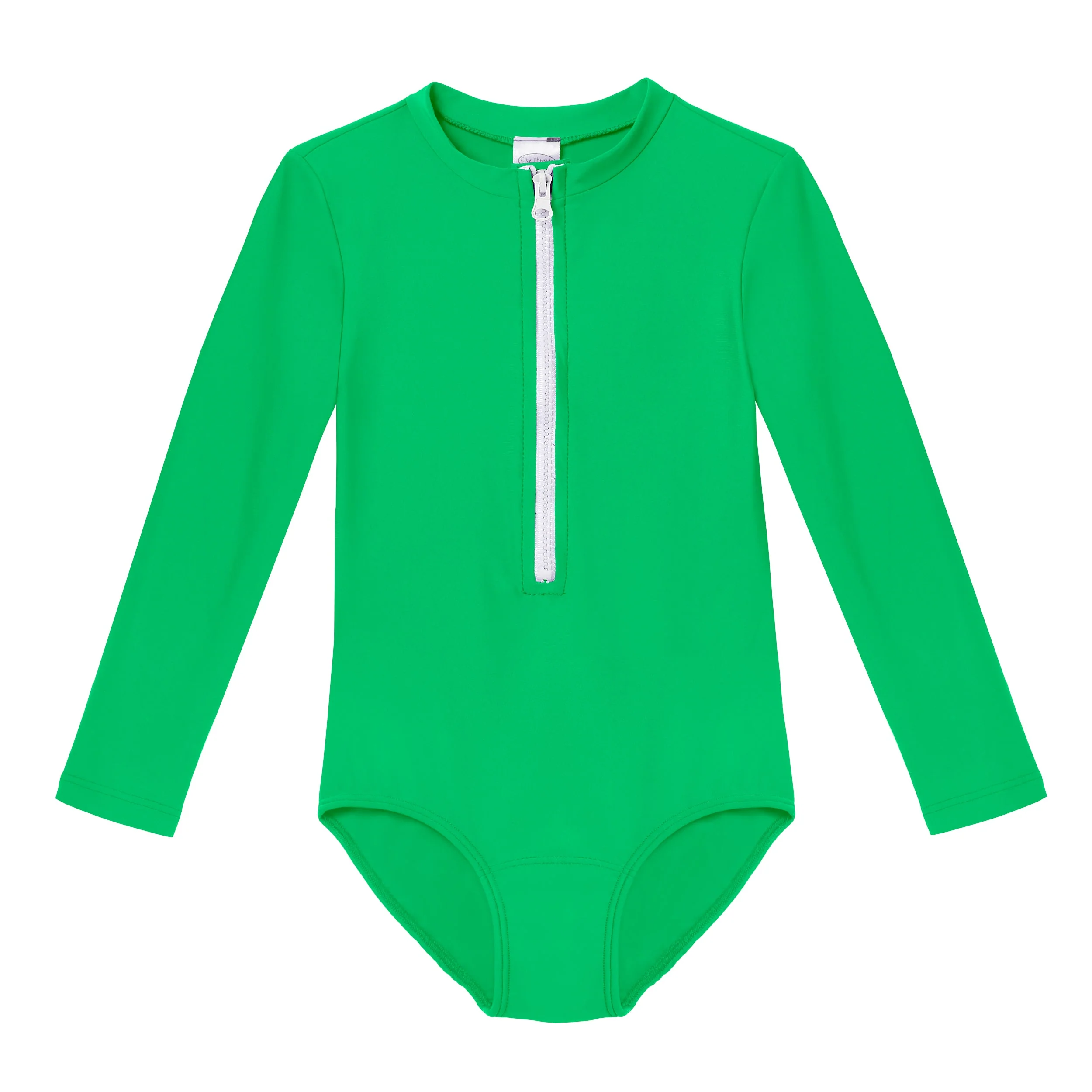 Girls UPF 50+ One-Piece Long Sleeve Swimsuit | Elf - Drispect