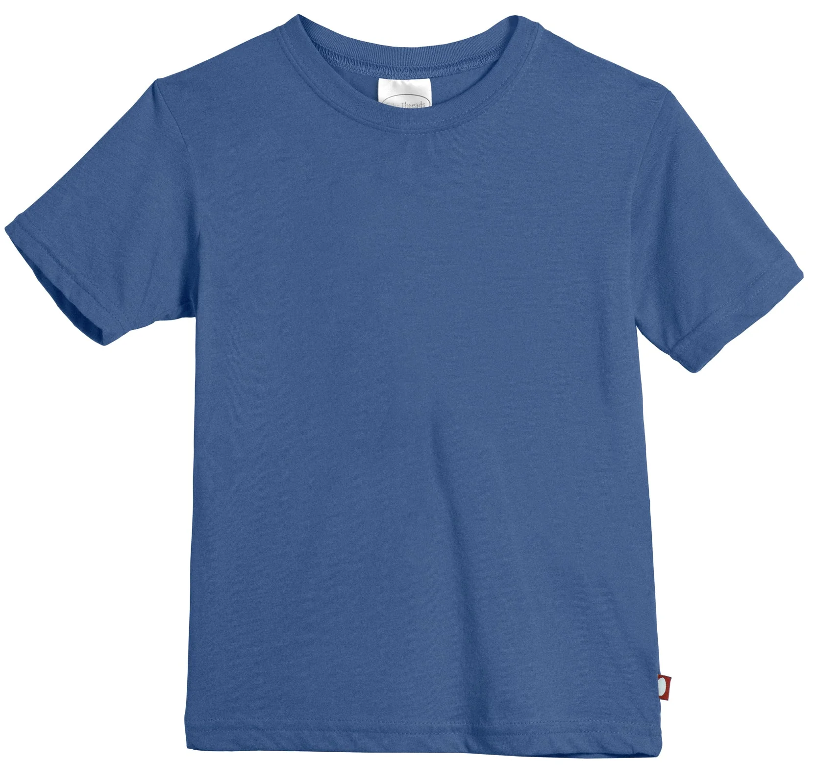 Boys Soft Cotton Jersey Short Sleeve Crew Tee | Smurf Blue - Drispect