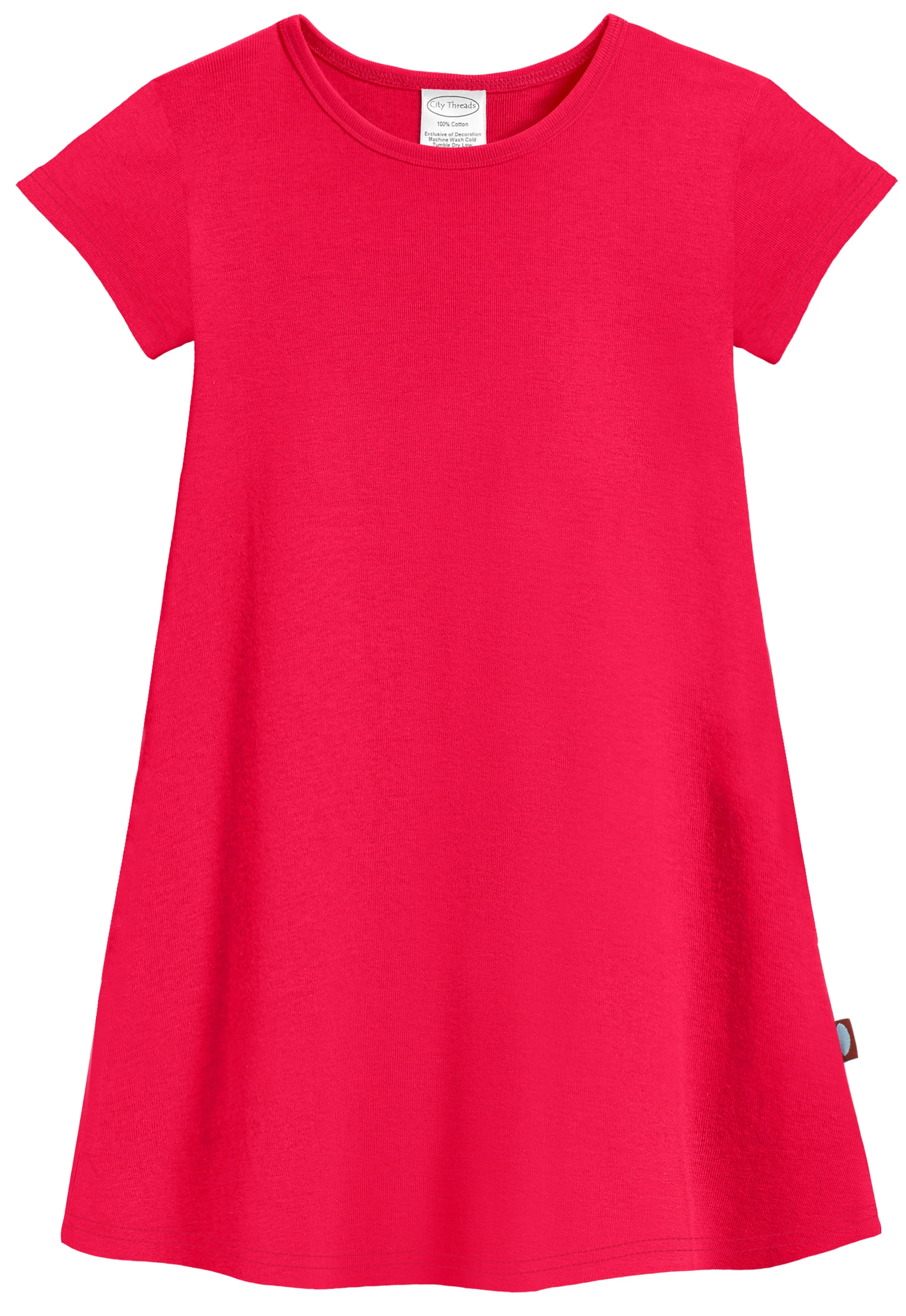 Super-Soft Organic Cotton Cap Sleeve Dress| Candy Apple - Drispect