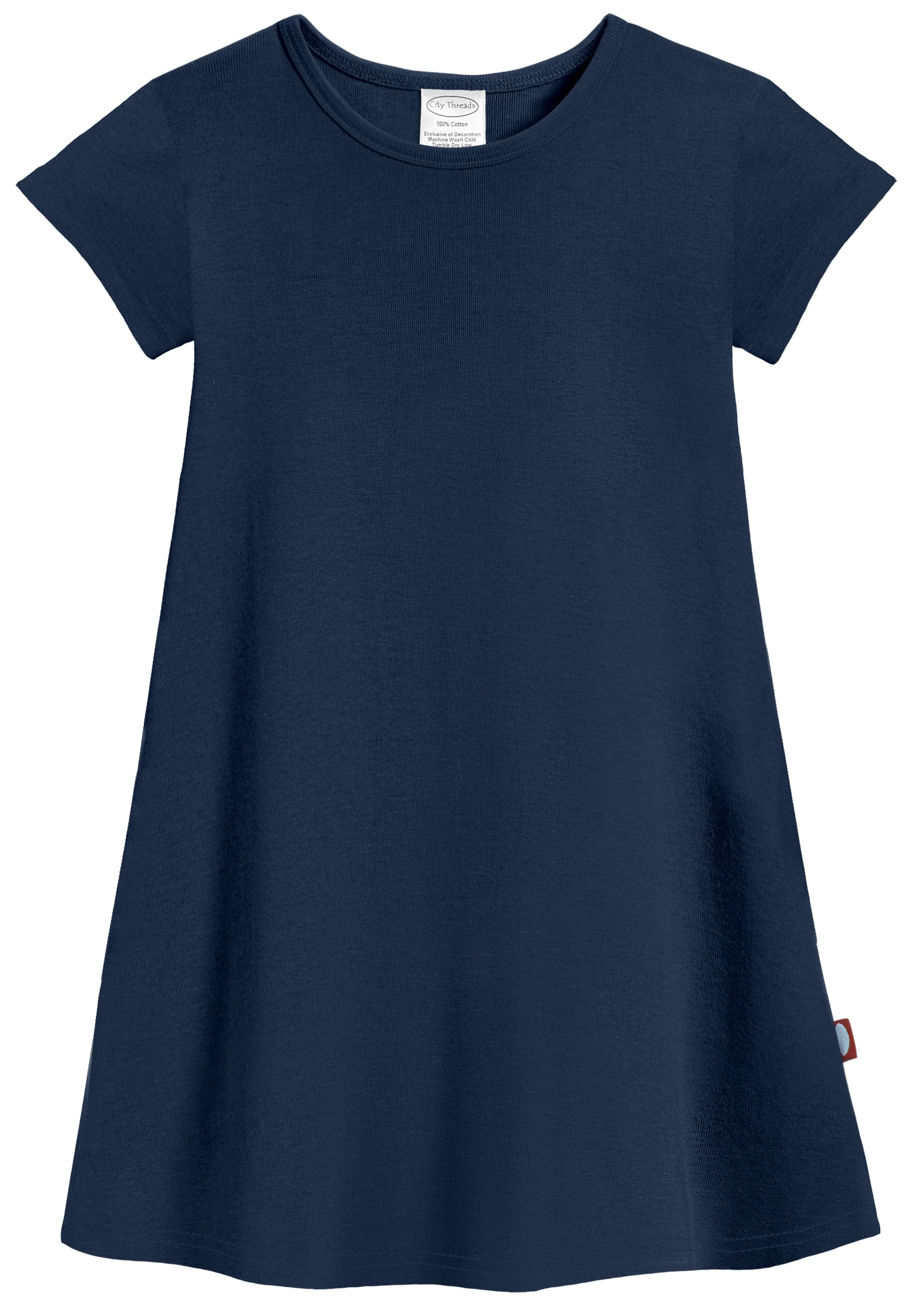 Super-Soft Organic Cotton Cap Sleeve Dress| Navy - Drispect